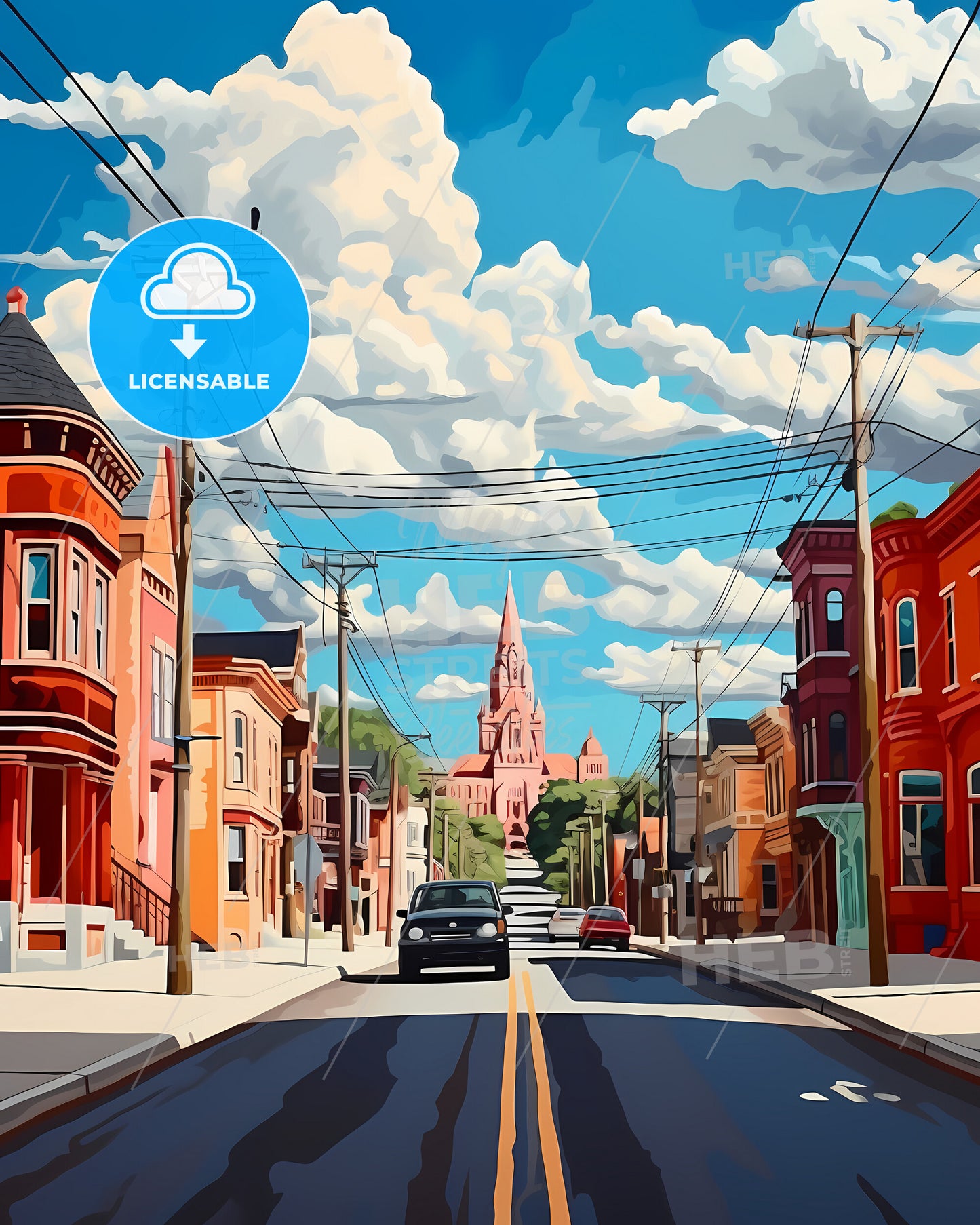 Helsingborg, Sweden, - A Street With Cars And Buildings