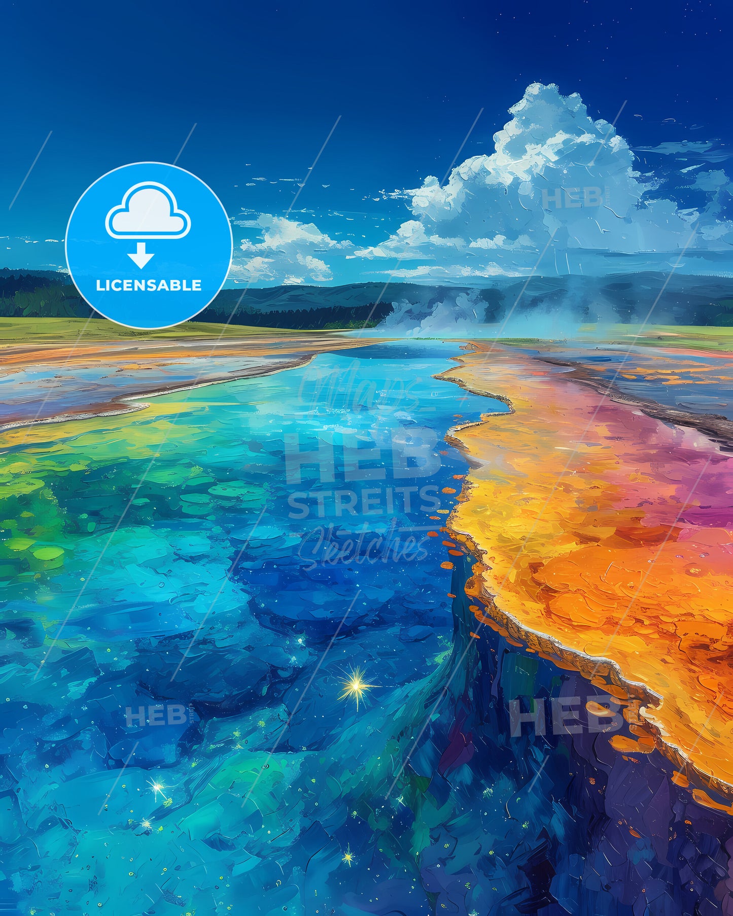 Wai-O-Tapu, New Zealand - A Colorful Landscape With A Body Of Water