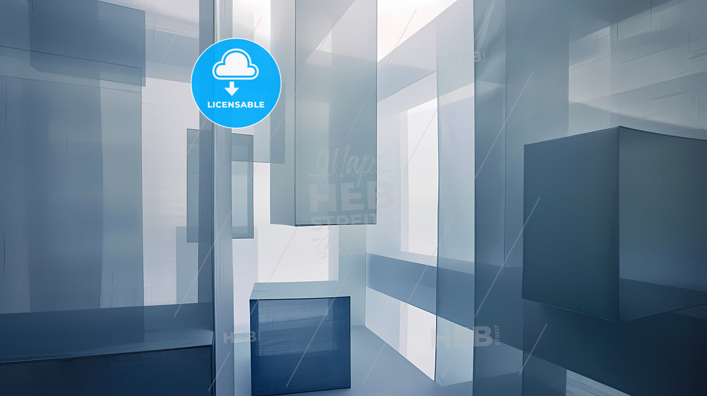 Abstract Background, Light Grey And White, Subtle Linen Texture, Professional, Simple - A Room With White And Blue Curtains