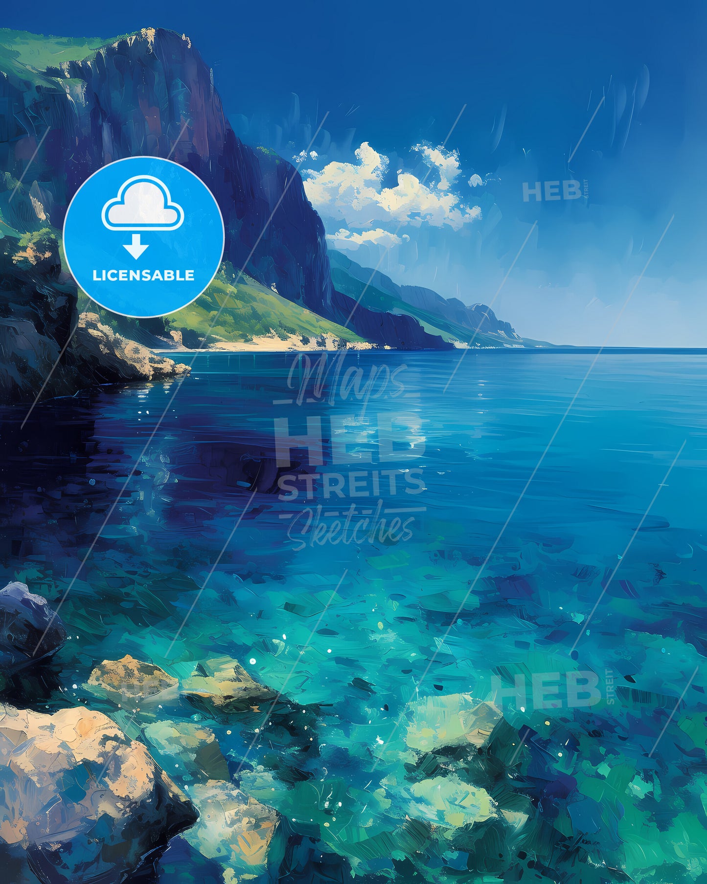 Lake Baikal, Russia - A Rocky Shore With A Mountain In The Background