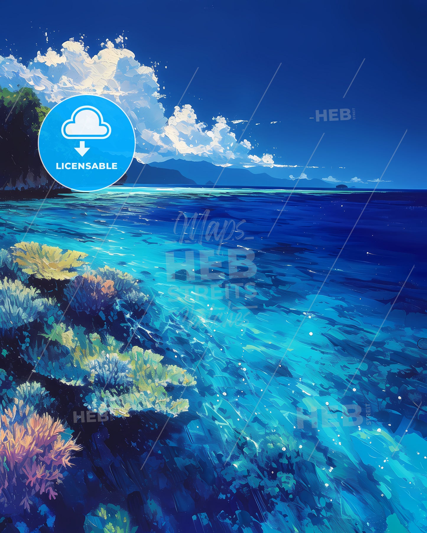 Raja Ampat, Indonesia - A Blue Ocean With Plants And Trees