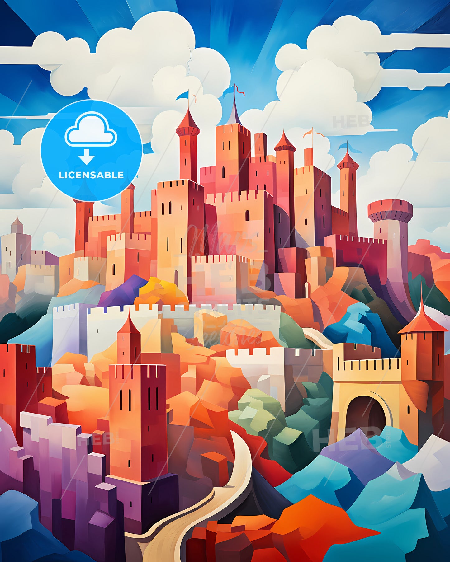 Baku, Azerbaijan - A Painting Of A Castle