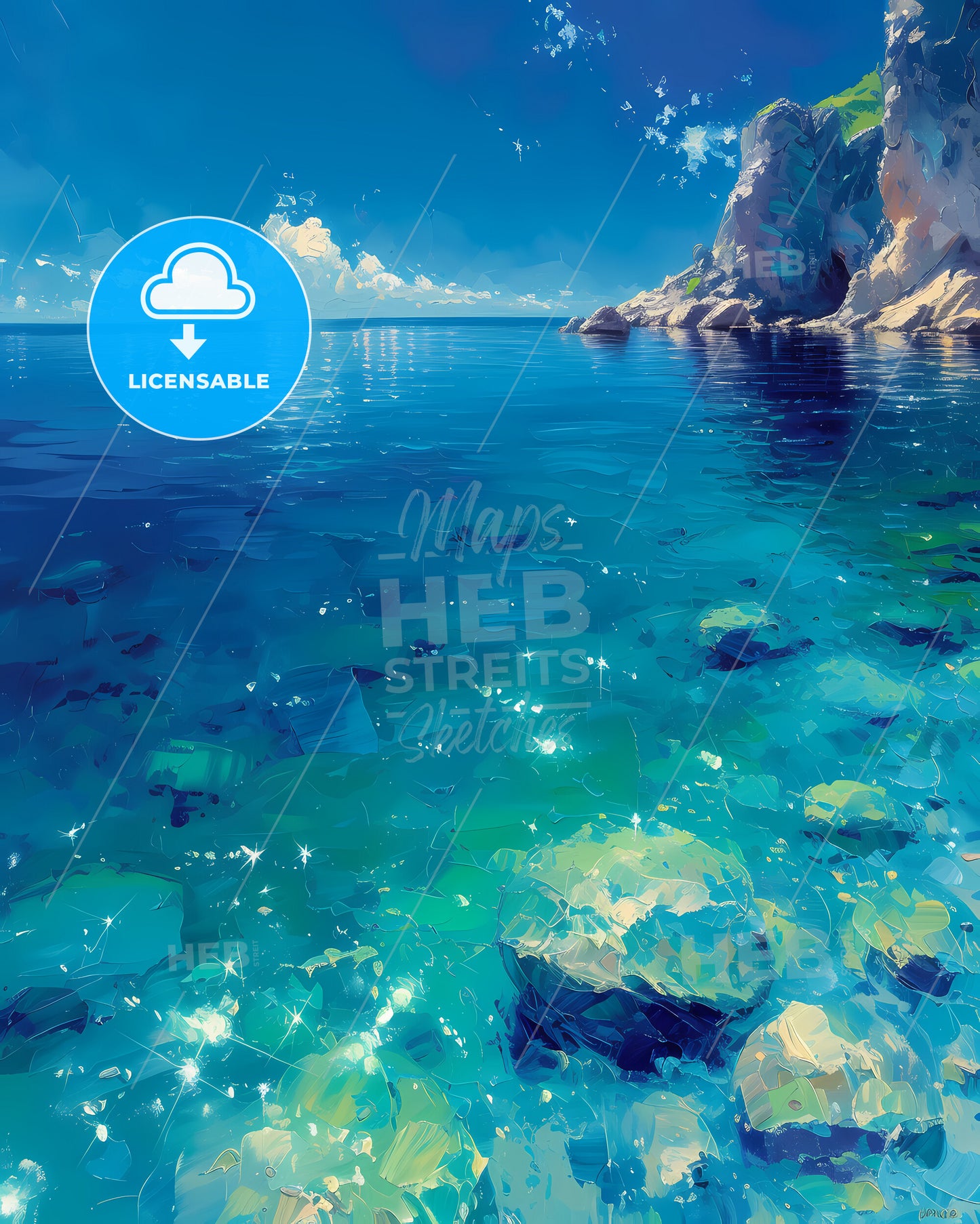 Lake Baikal, Russia - A Blue Water With Rocks And A Cliff