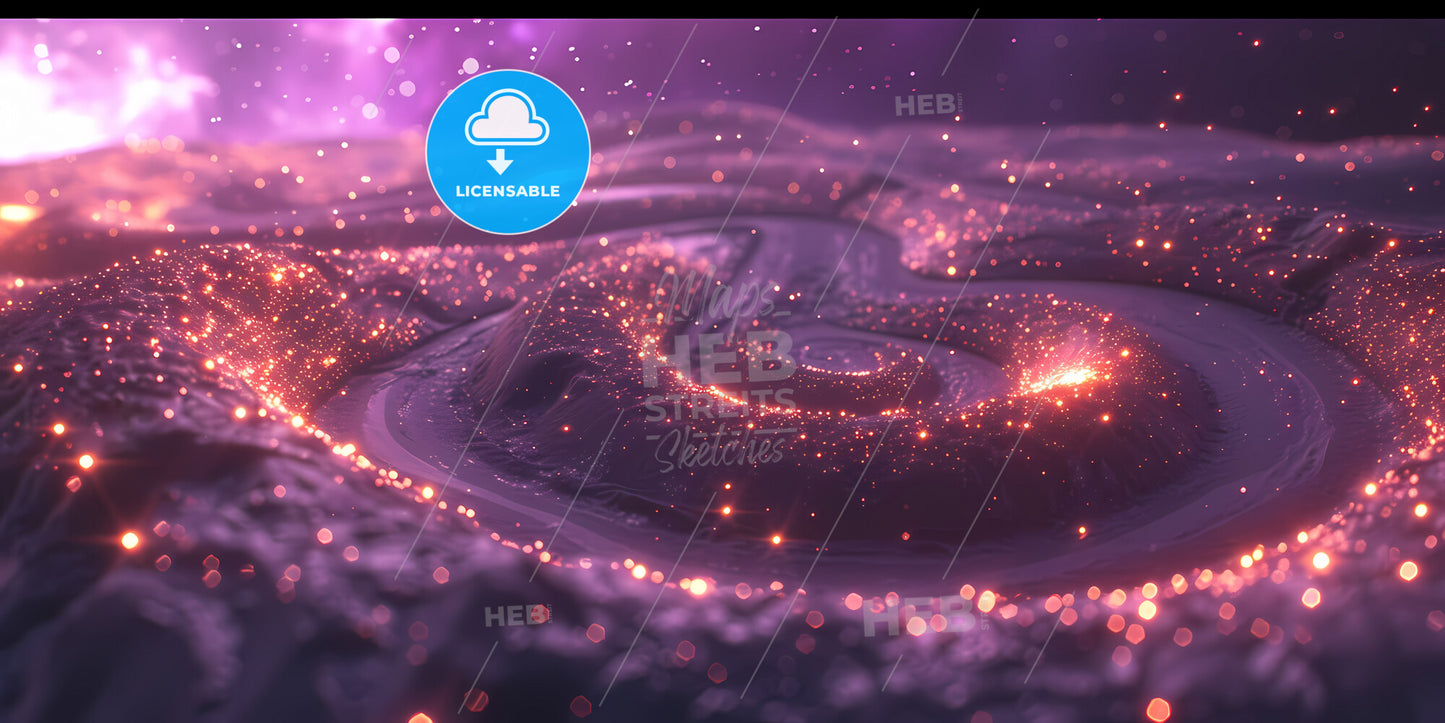 Abstract Cosmic Background, Ultra Violet Neon Rays, Glowing Lines - A Close Up Of A Swirl Of Lights