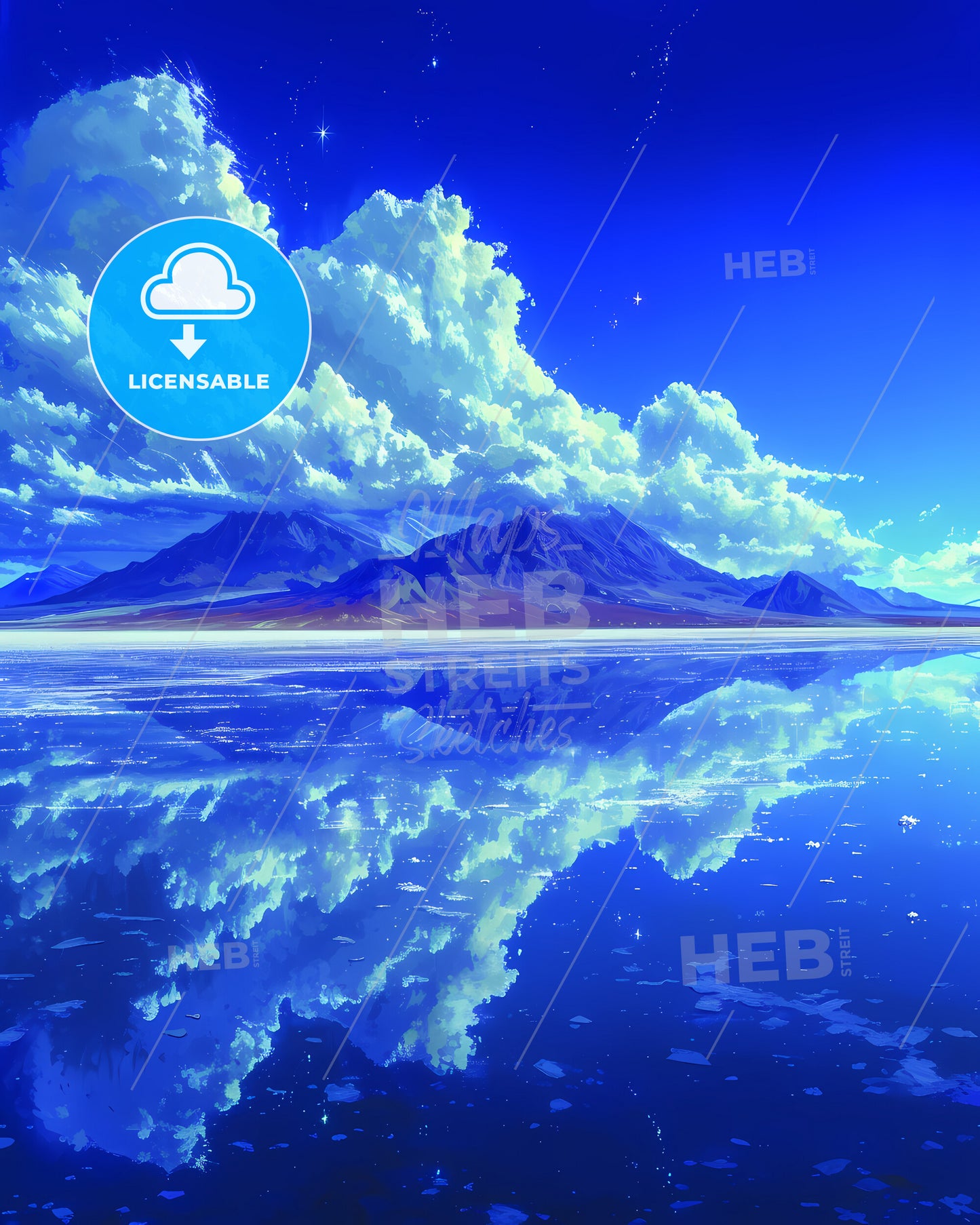 Salar De Uyuni, Bolivia - A Mountain Range Reflected In Water