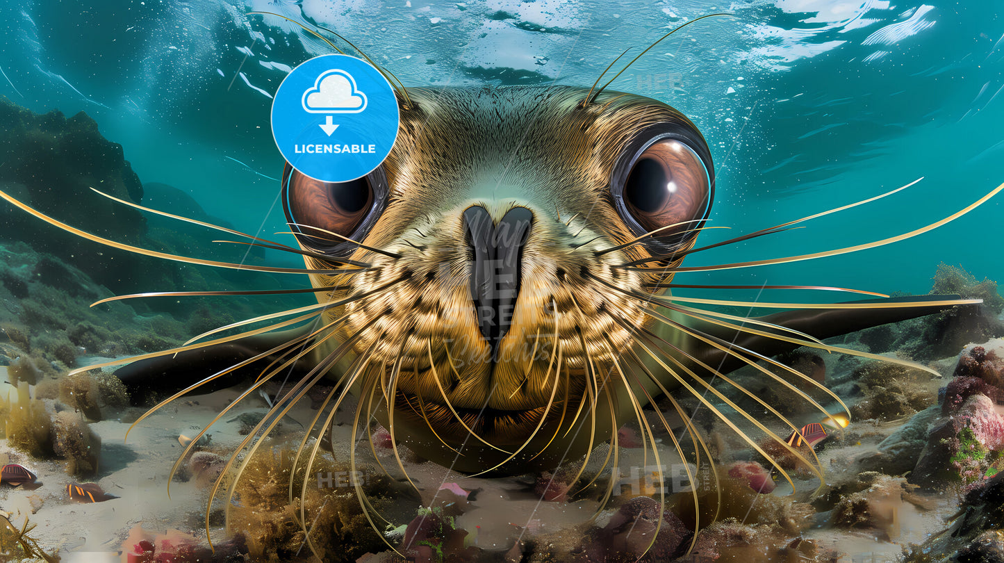 A Cute Seal Off Southern California's Channel Islands - A Close Up Of A Seal