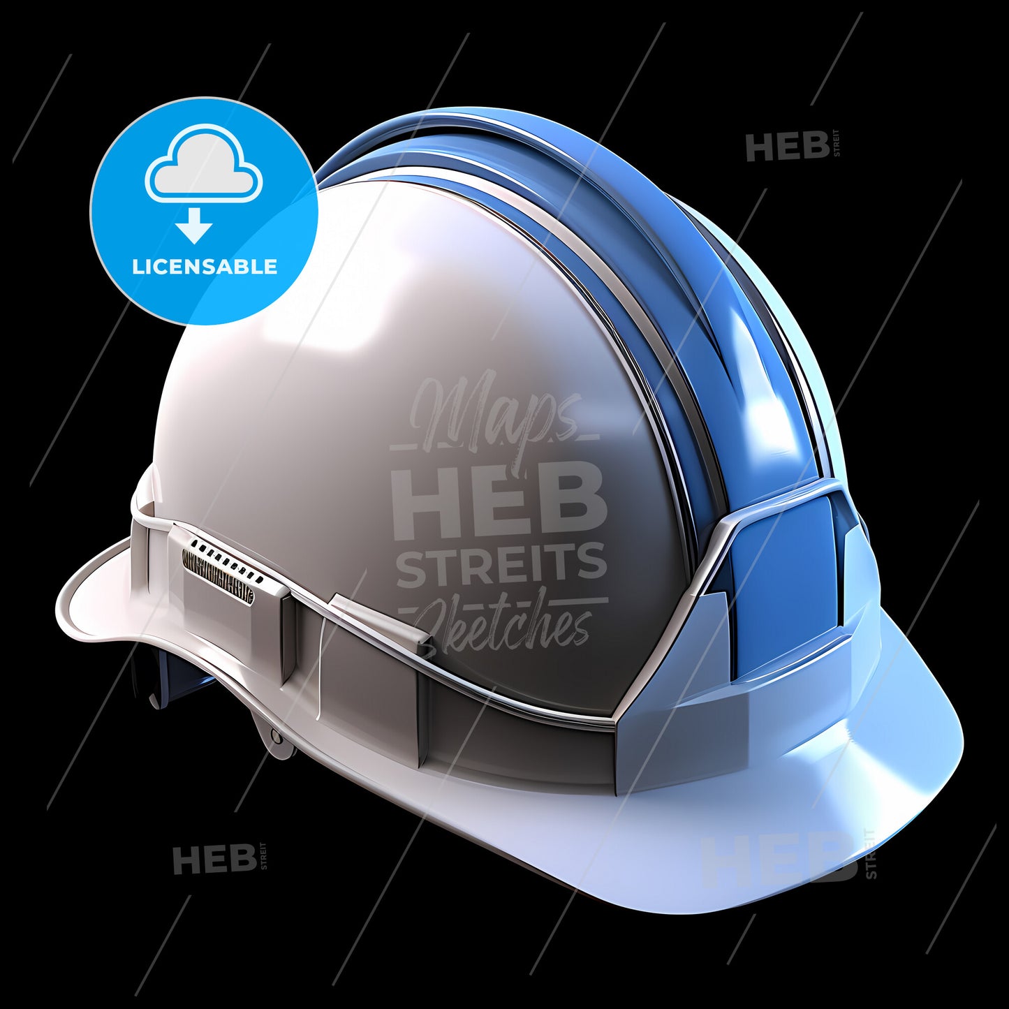 A White And Blue Construction Hard Hat - A White And Blue Hard Hat