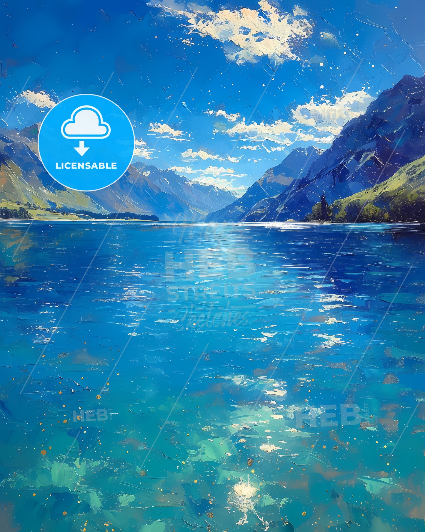 Lake Wakatipu, New Zealand - A Blue Lake With Mountains In The Background