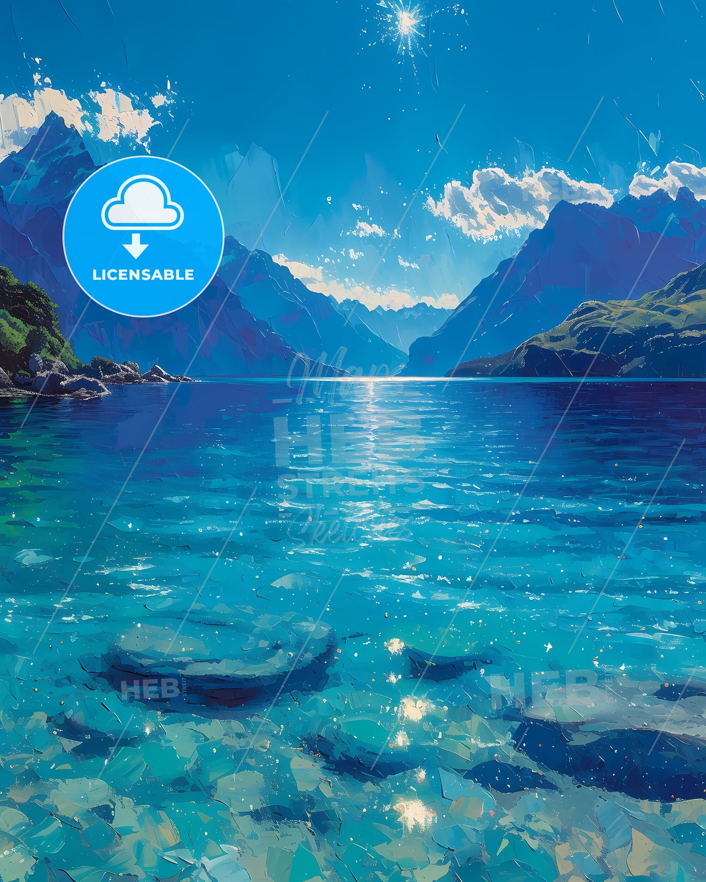 Lake Wakatipu, New Zealand - A Body Of Water With Mountains And Blue Sky