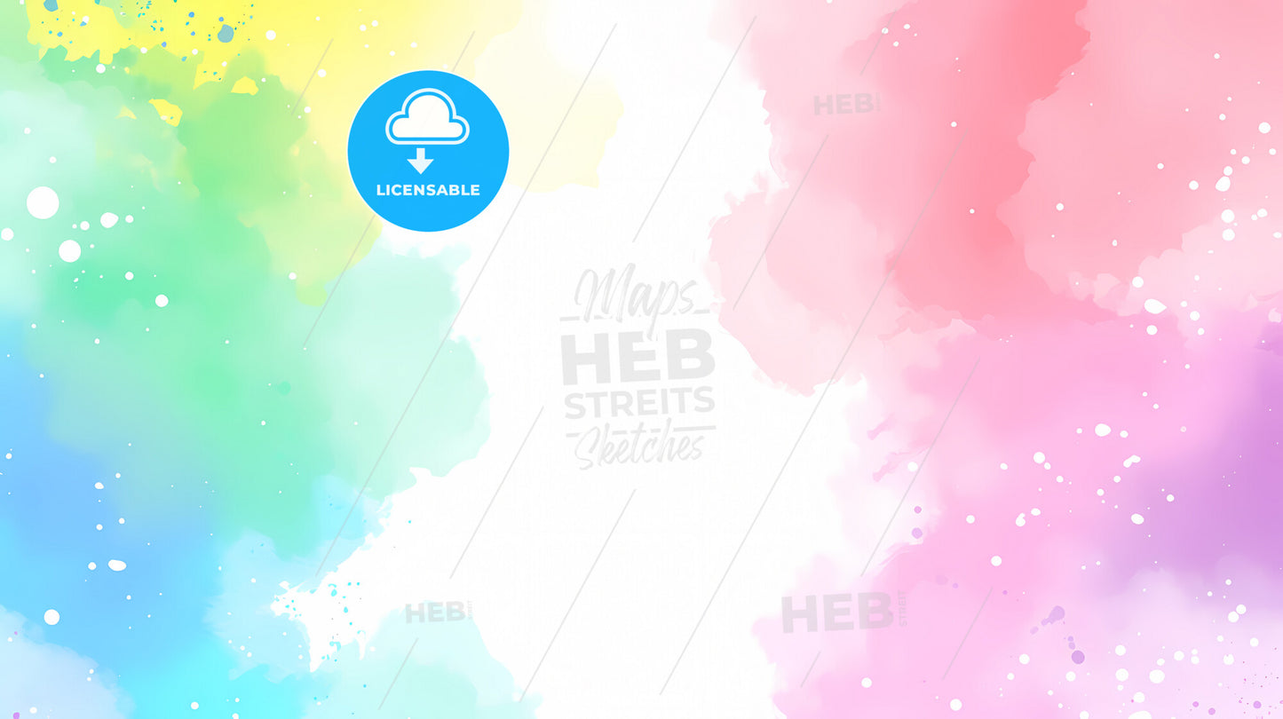 Background, Using One Texture In Watercolor Brushstrokes - A Rainbow Colored Cloud