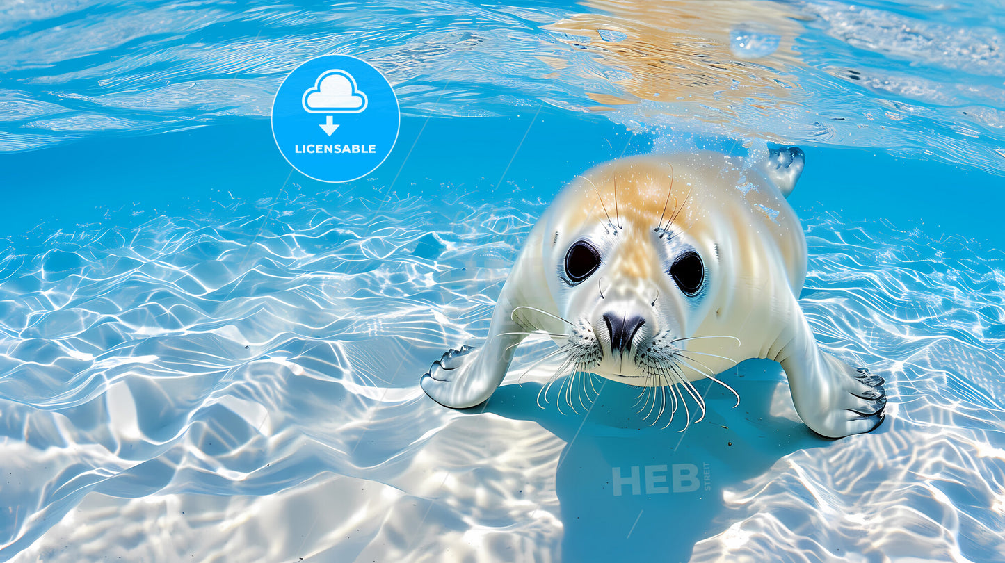 A Cute Seal Off Southern California's Channel Islands - A Seal Swimming In The Water