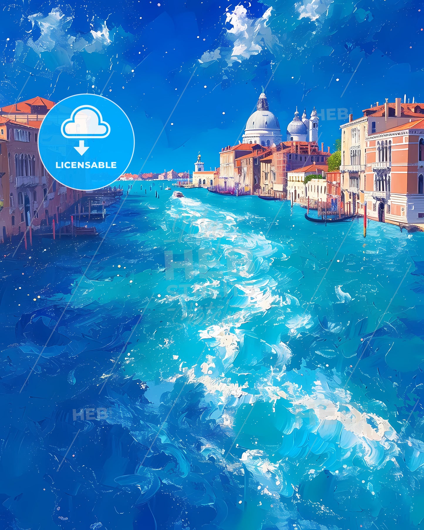 Venice Canals, Italy - A Water Way With Buildings And A Church