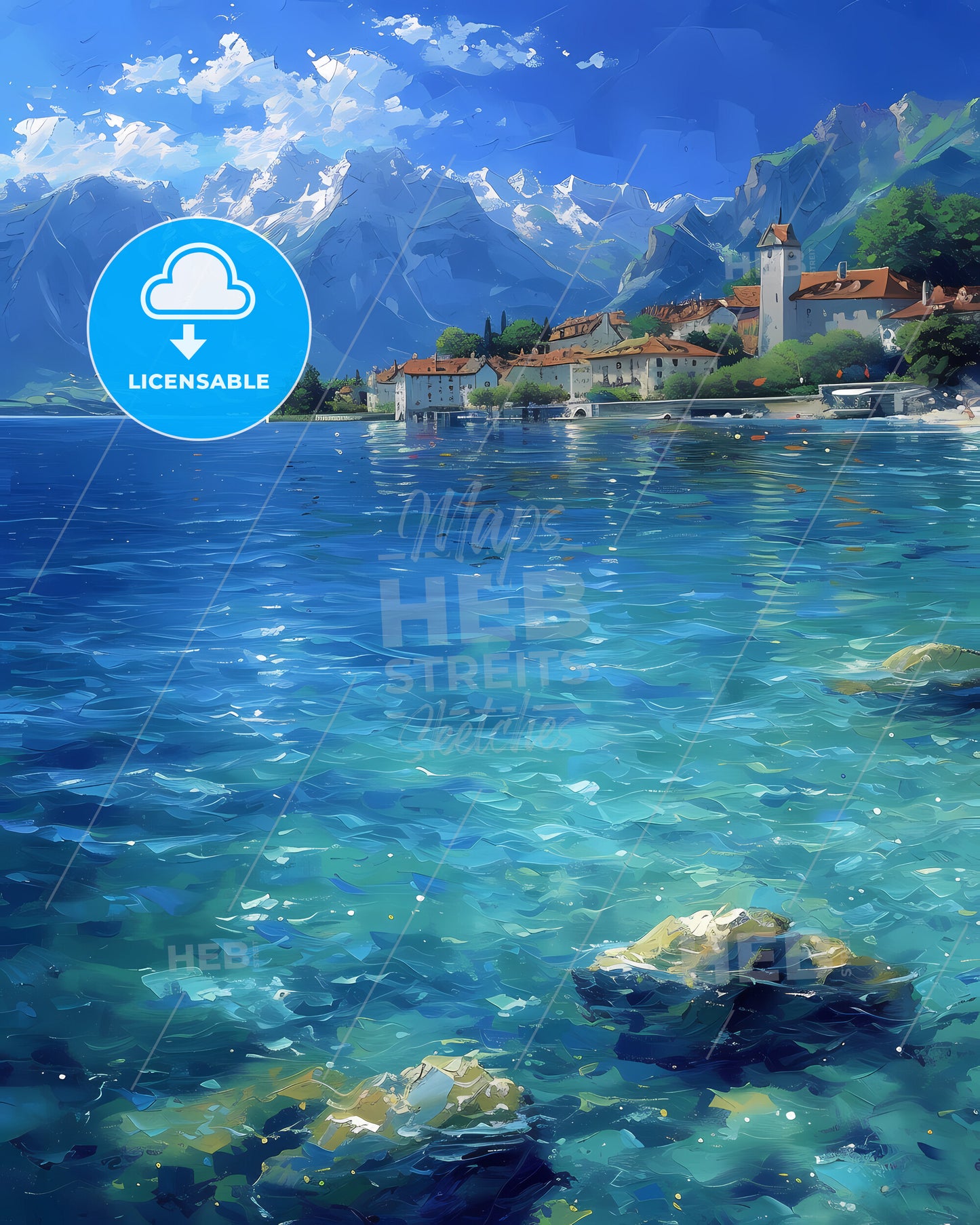 Lake Geneva, Switzerland/France - A Body Of Water With A Town On The Side