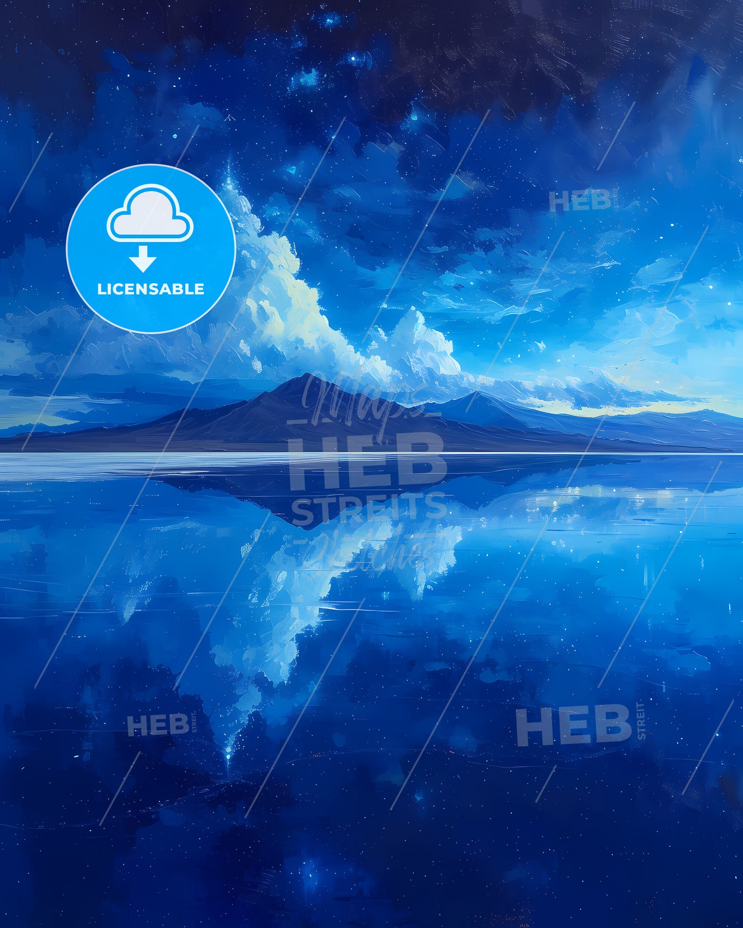 Salar De Uyuni, Bolivia - A Reflection Of A Mountain In Water