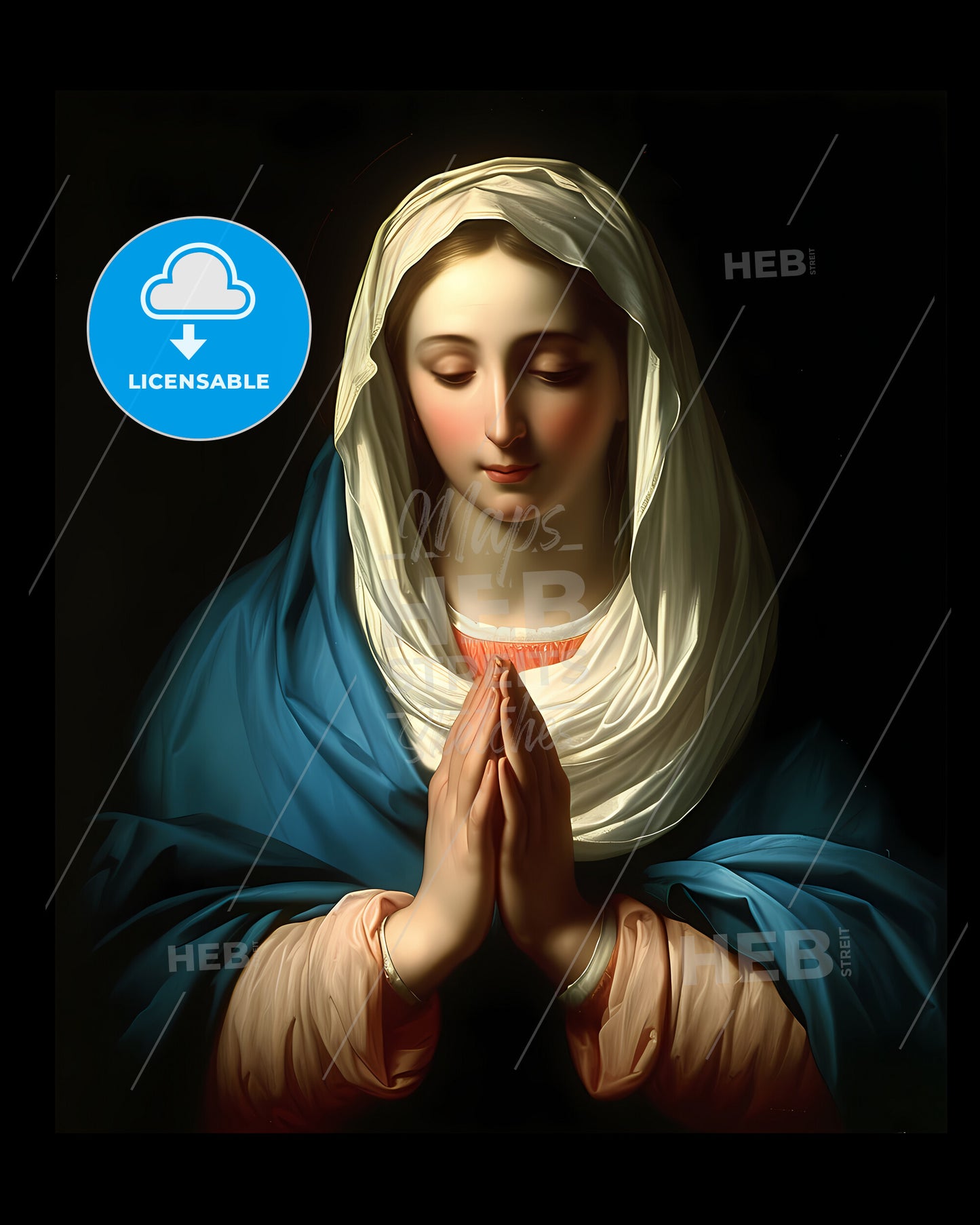 Holy Mary, Mother Of God - A Painting Of A Woman Praying