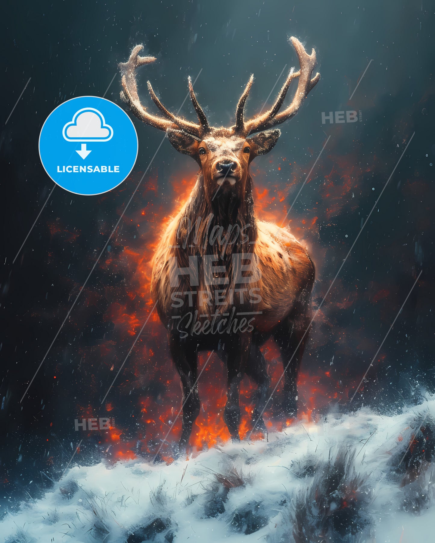 Winter Wildlife Wallpaper - A Deer With Antlers Standing In The Snow