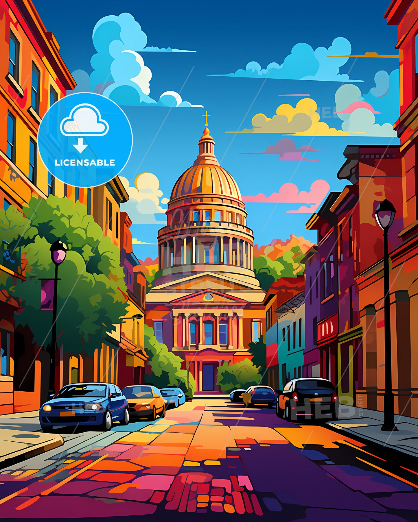 Leeds, England - A Street With Cars And A Building