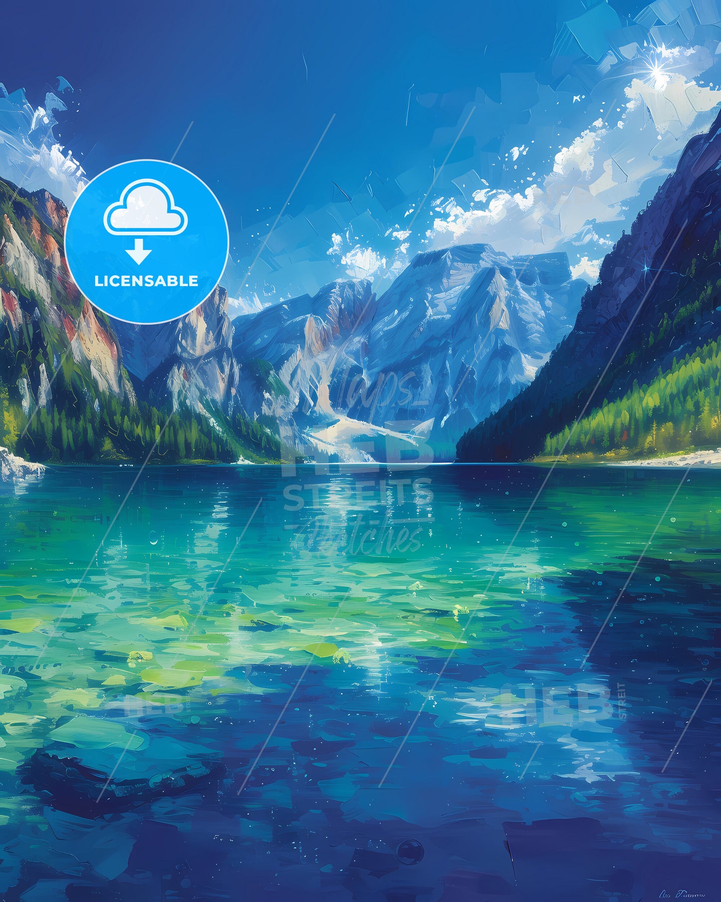 Lago Di Braies, Italy - A Mountain Lake With Trees And Mountains