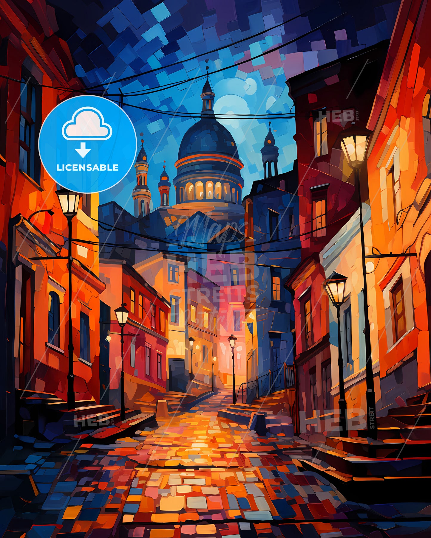 Athens, Greece - A Street With Buildings And A Dome