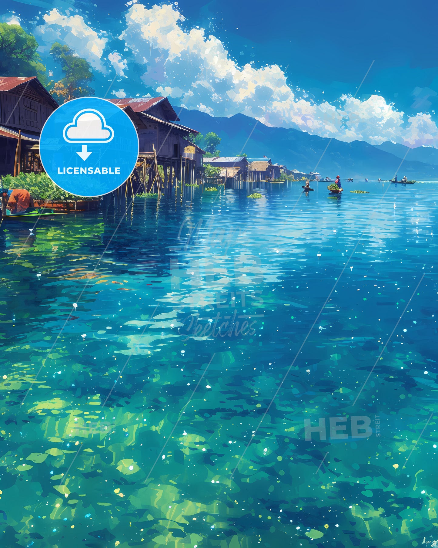 Inle Lake, Myanmar - A Group Of Houses On Stilts In A Body Of Water