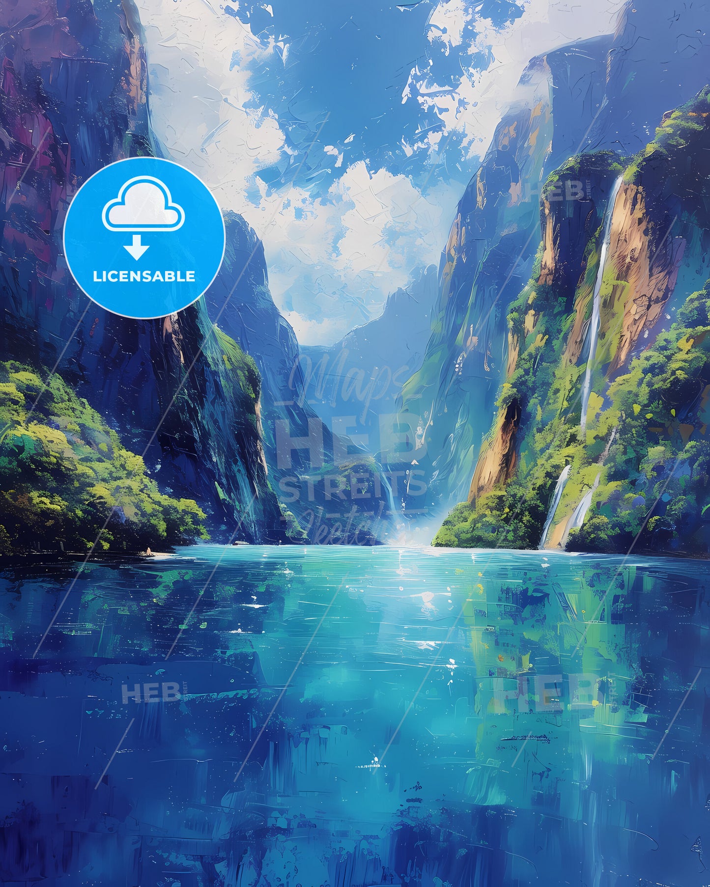 Milford Sound, New Zealand - A Waterfall In A Body Of Water