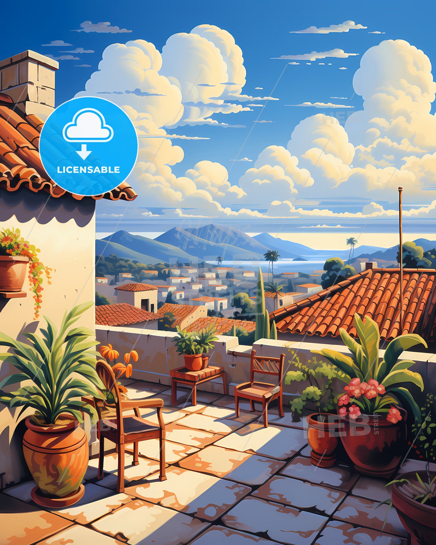 On The Roof Of Komodo Islands, Indonesia - A Patio With Chairs And Plants On The Roof