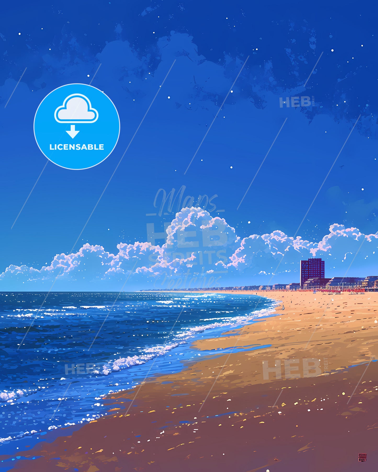 Warnemünde Beach, Germany (Baltic Sea) - A Beach With Buildings And Water