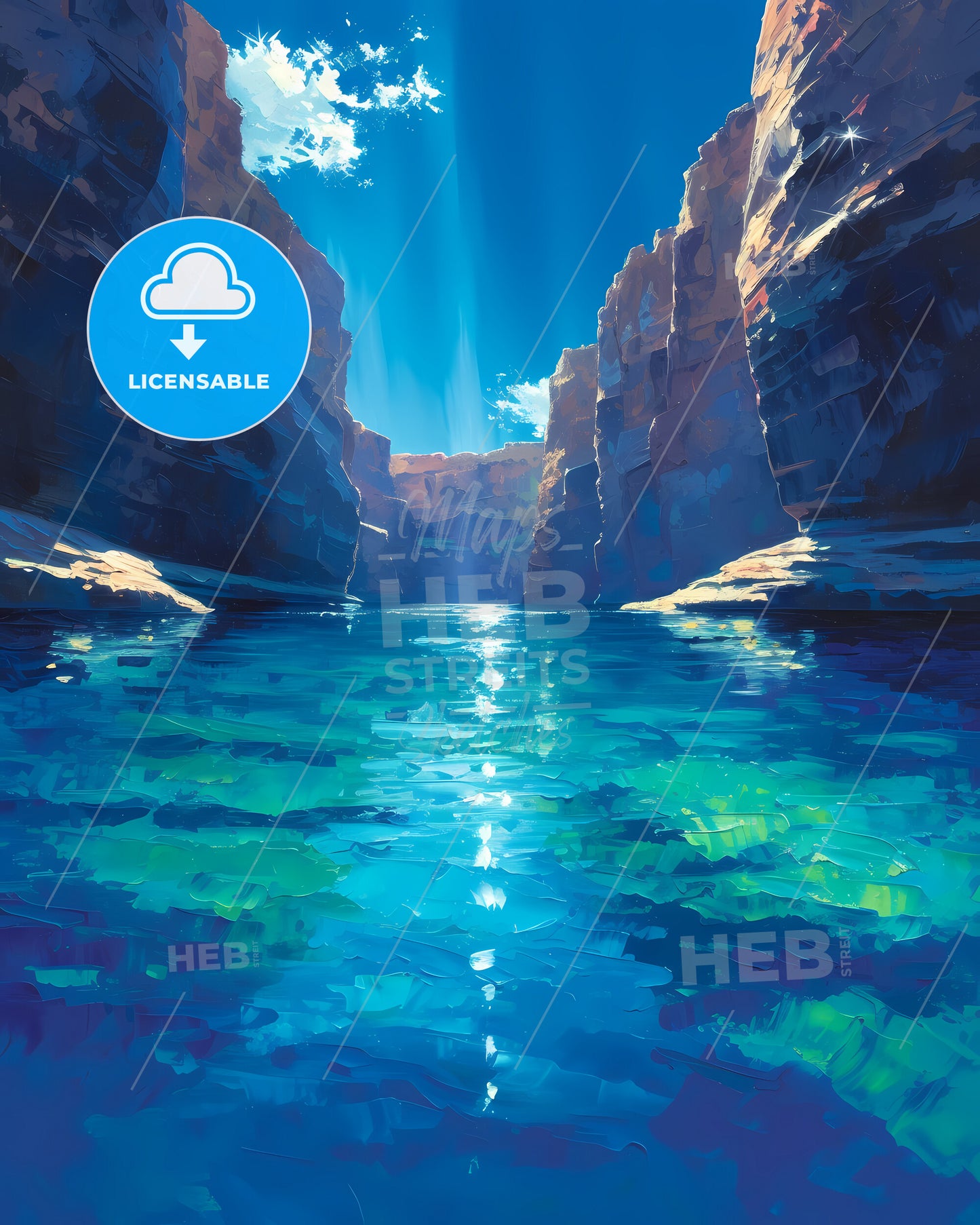 Antelope Canyon, Usa - A Blue Water With Rocks And Blue Sky