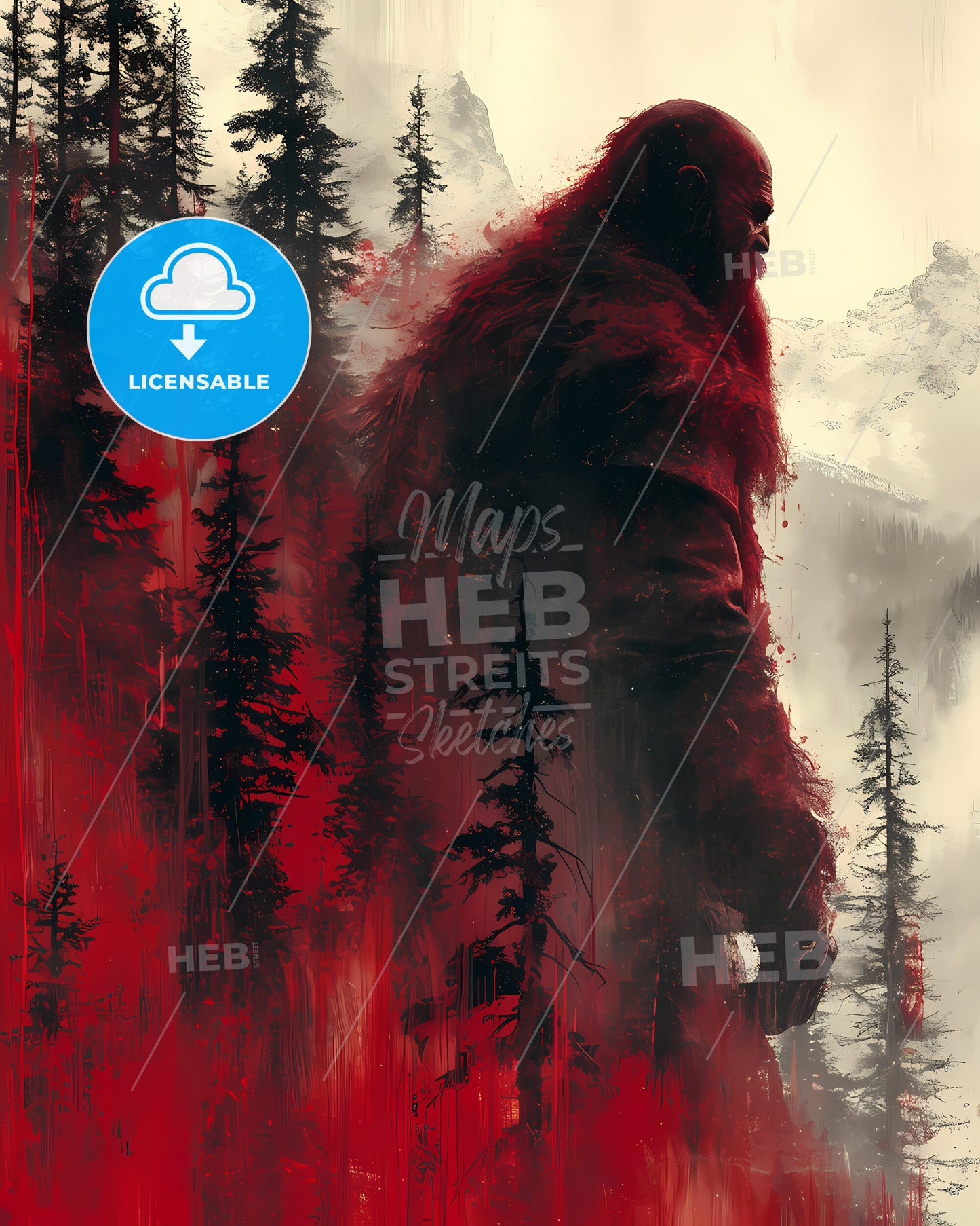 Half Man Half Creature - A Man In A Fur Coat Walking Through A Forest