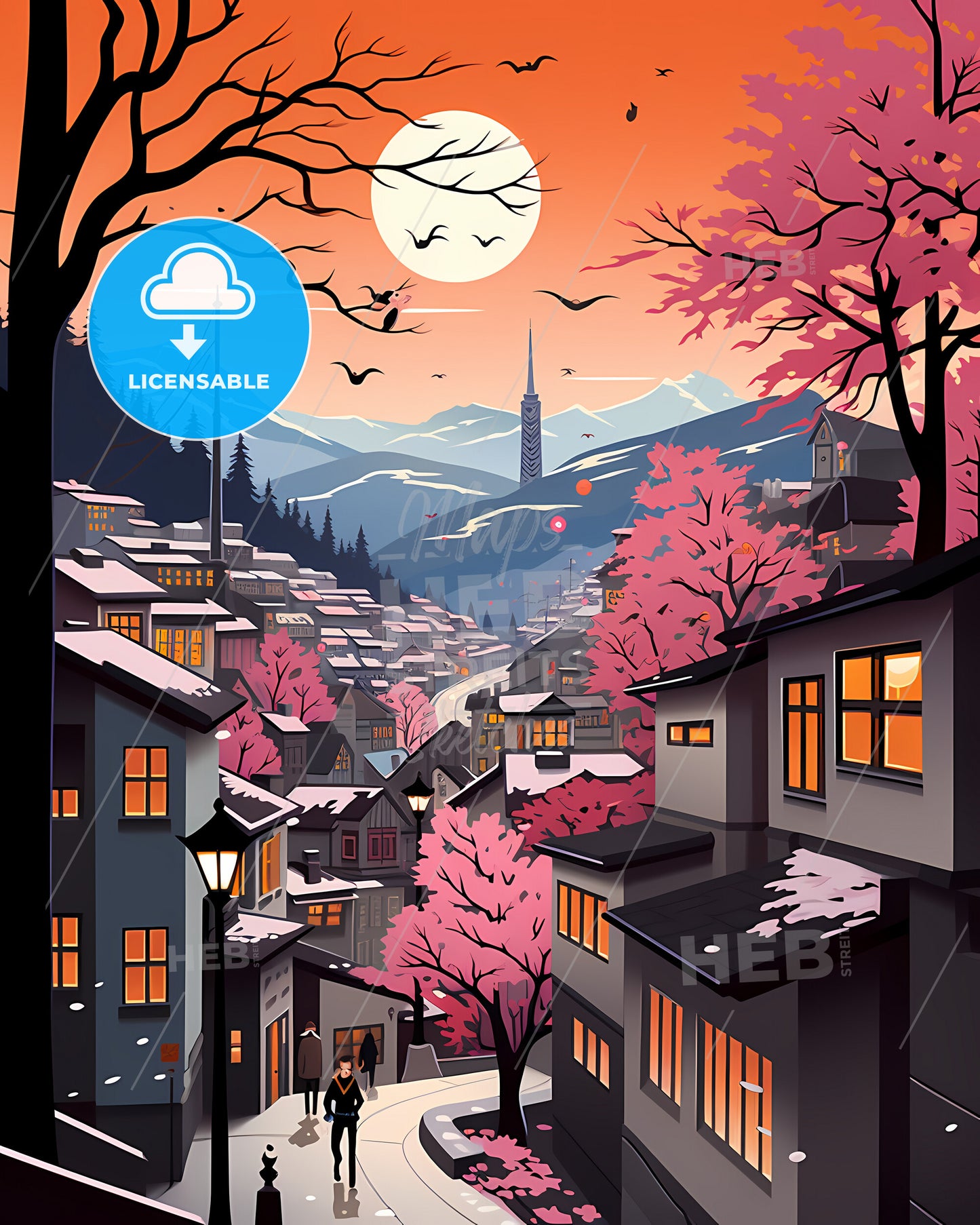 Zürich, Switzerland, - A City With Trees And Mountains