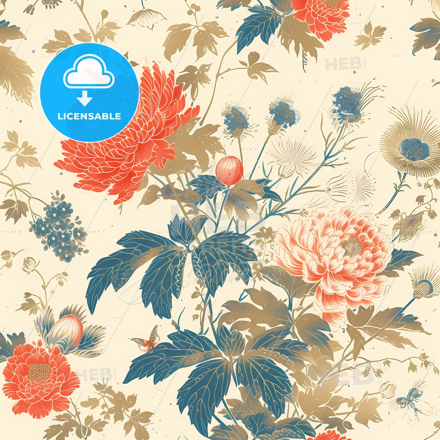 Pattern Design, Pattern Road, Chinese Style, Ancient Style - A Floral Pattern On A Wall