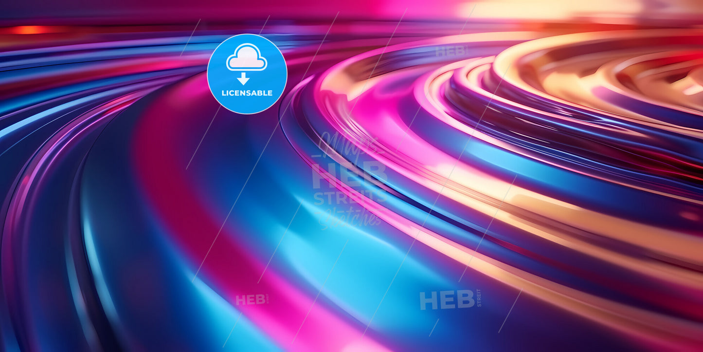 Abstract Cosmic Circle Background, Ultra Violet Neon Rays, Glowing Lines, Speed Of Light, Space And Time Strings, Bright Swirl - A Colorful Swirly Surface With Light