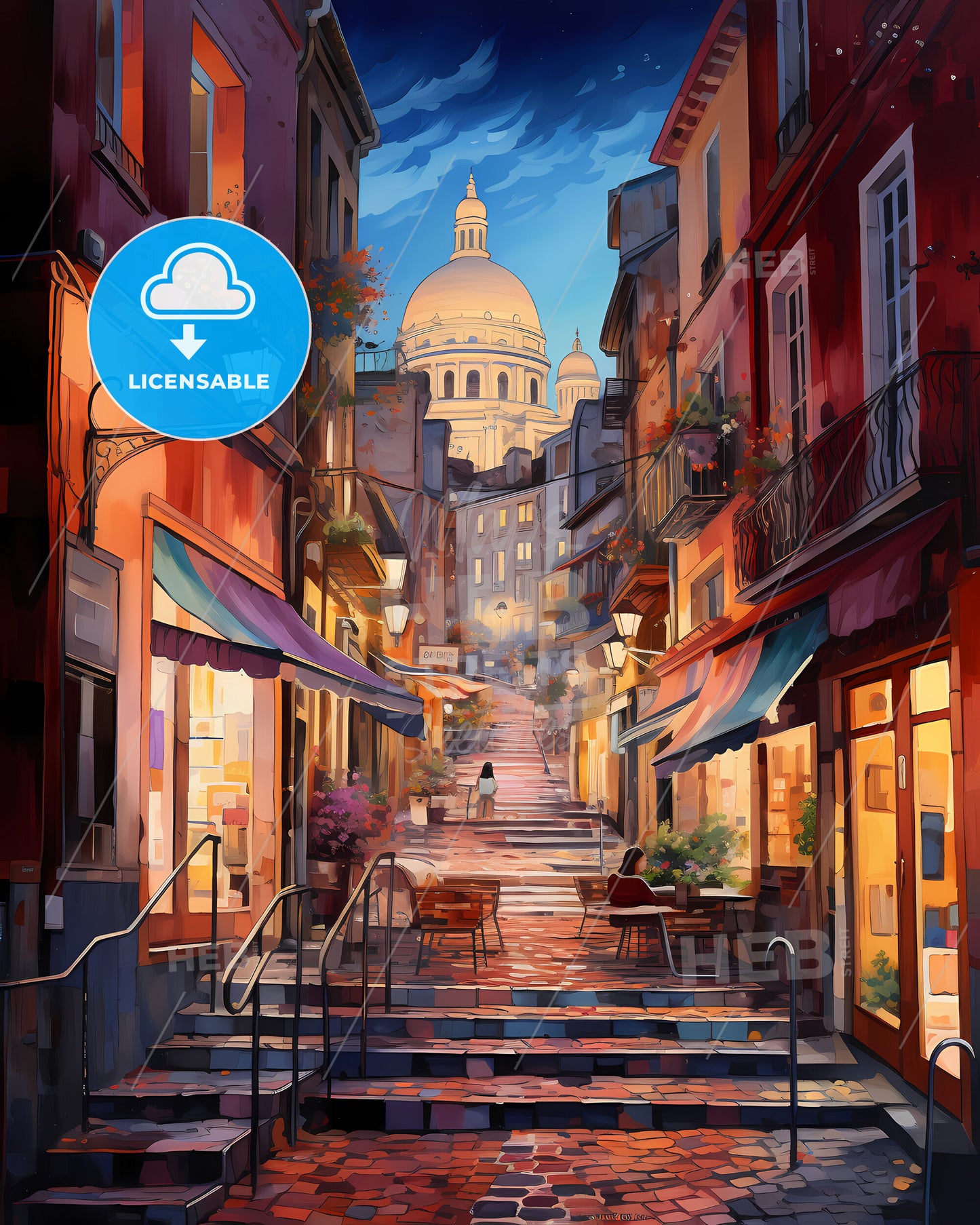 Nîmes, France - A Street With Stairs And Buildings