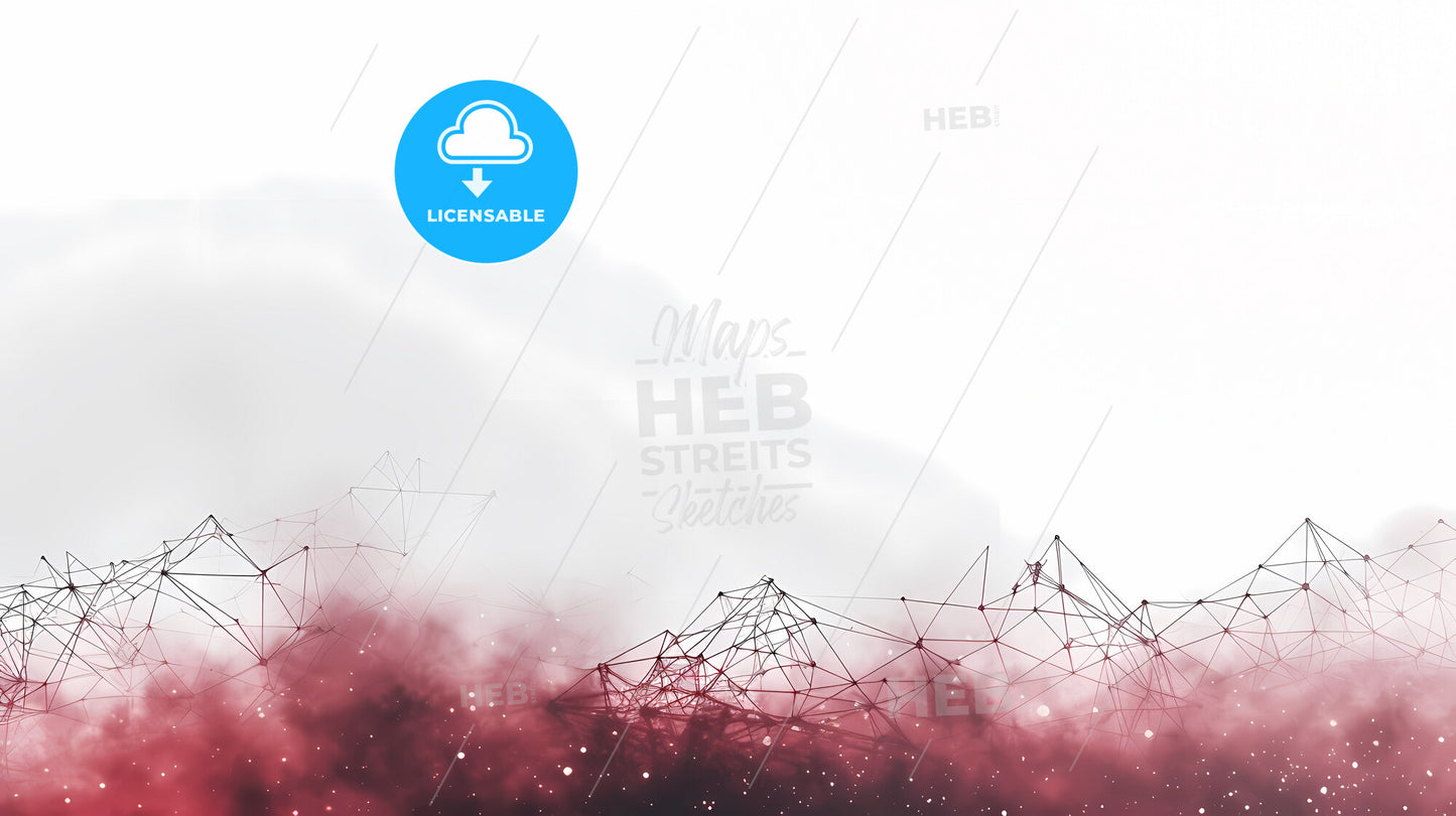 Abstract Background, Red And White, Gradient Mesh Texture - A Red And White Cloud With Dots And Lines