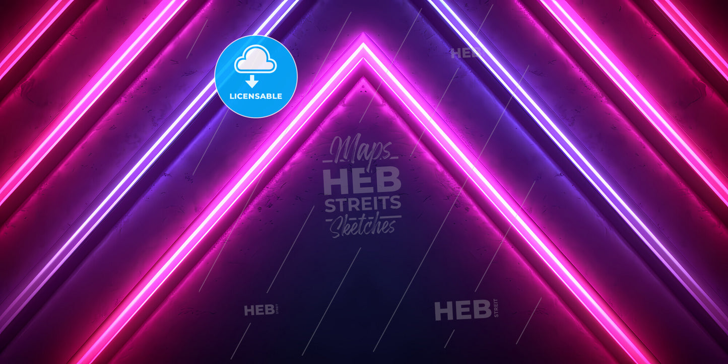 Abstract Geometric Neon Background, Streaming Service Concept - A Purple And Pink Neon Lights
