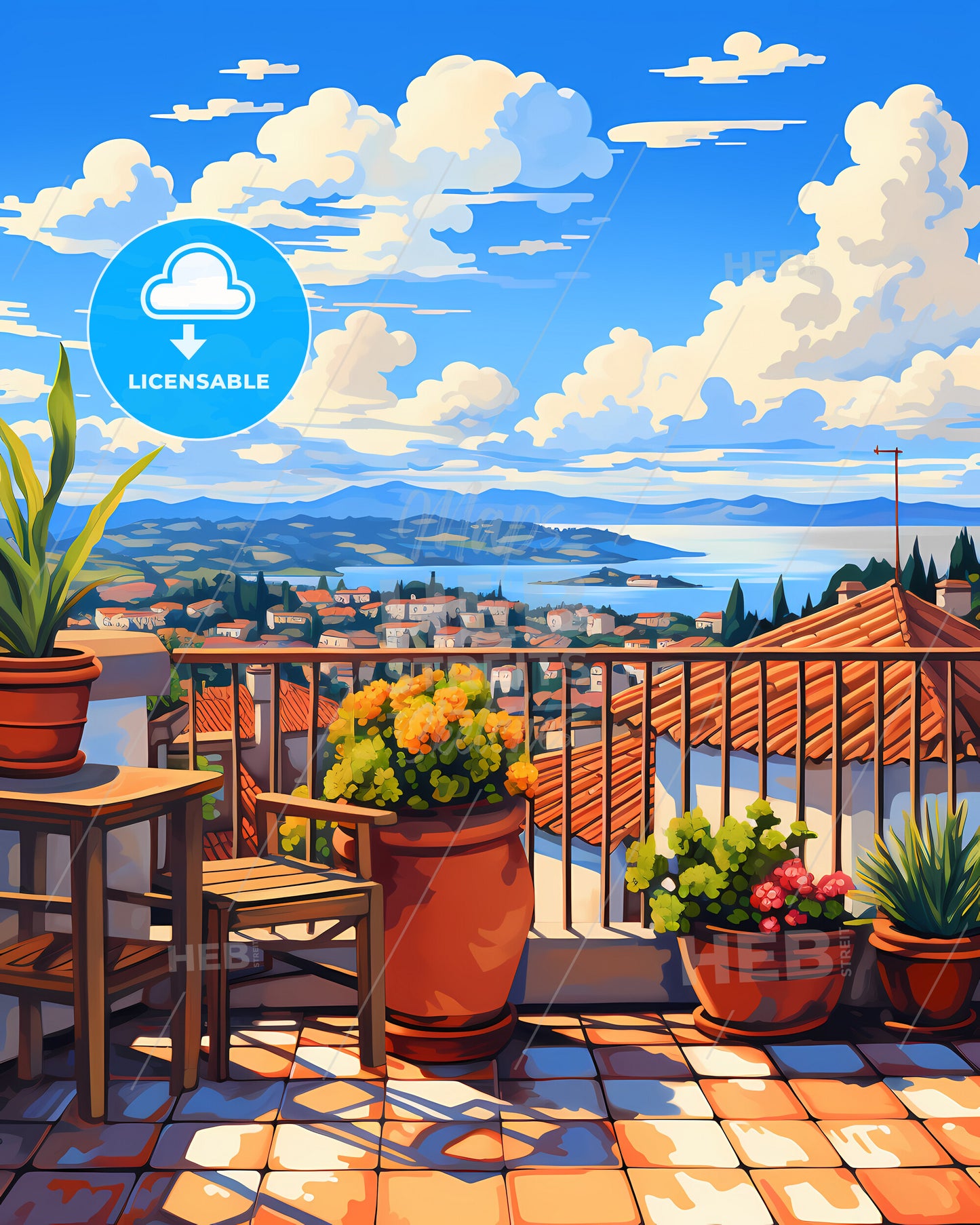 On The Roof Of Madeira, Portugal - A Balcony With A View Of A City And Mountains