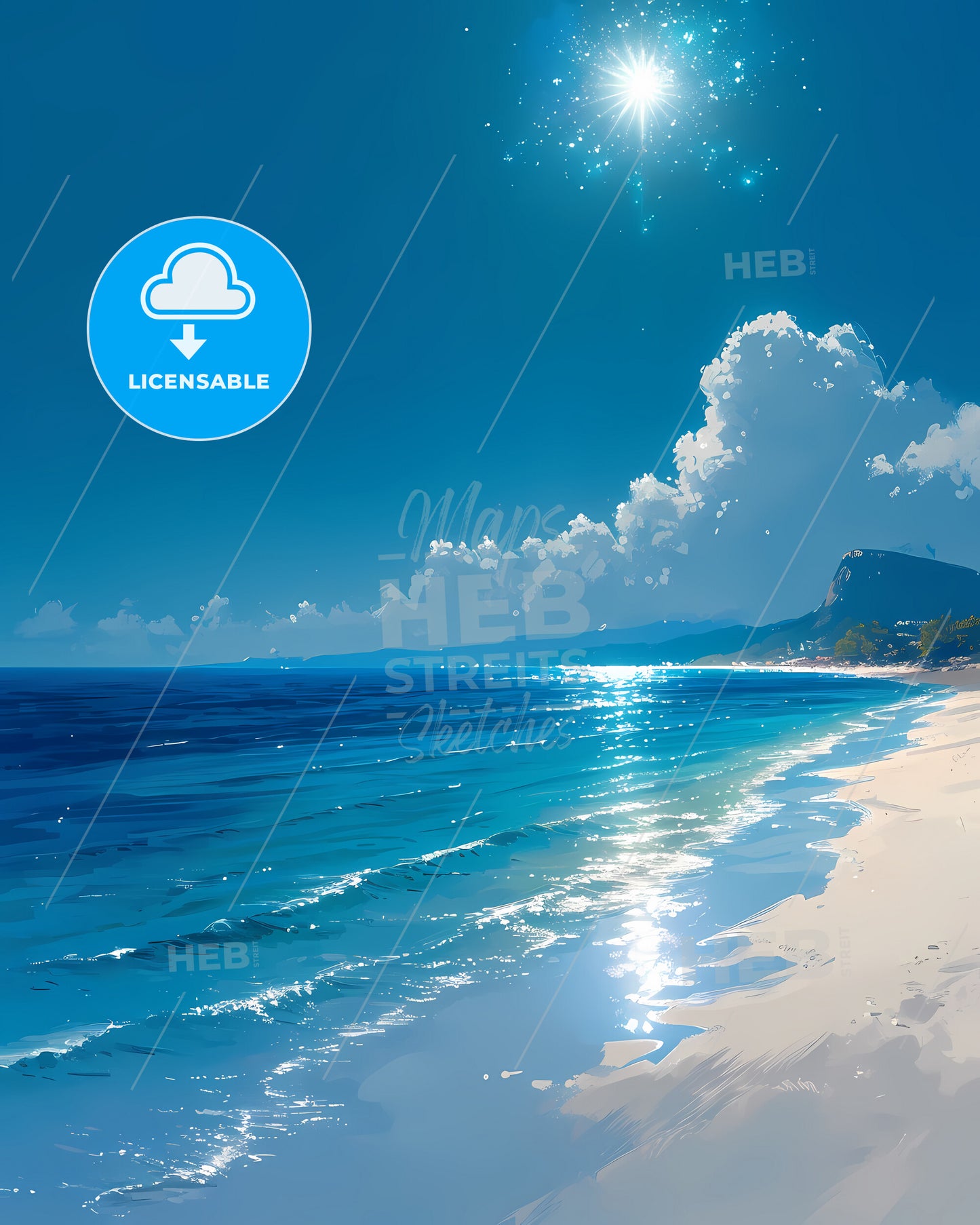 Las Salinas Beach, Spain (Ibiza) - A Beach With Blue Water And Clouds