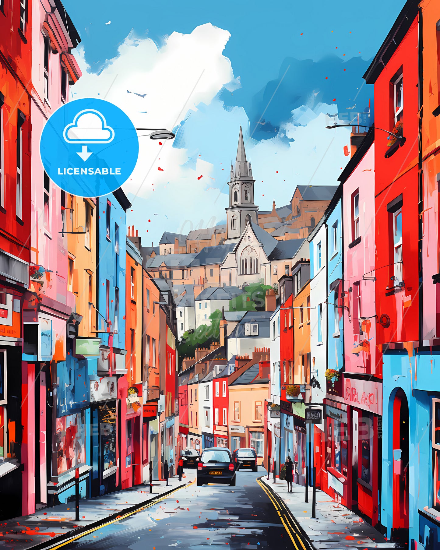 Cork, Ireland - A Street With Buildings And Cars