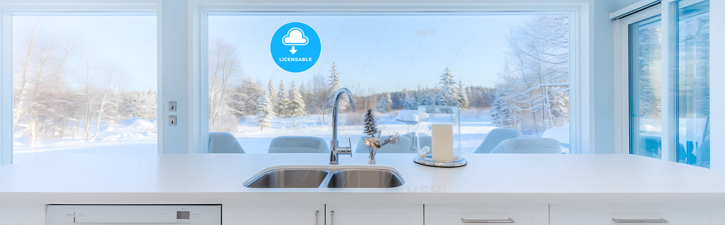 Outstanding Banner For Kitchen Wall Art - A Kitchen Sink With A Candle On Top Of It