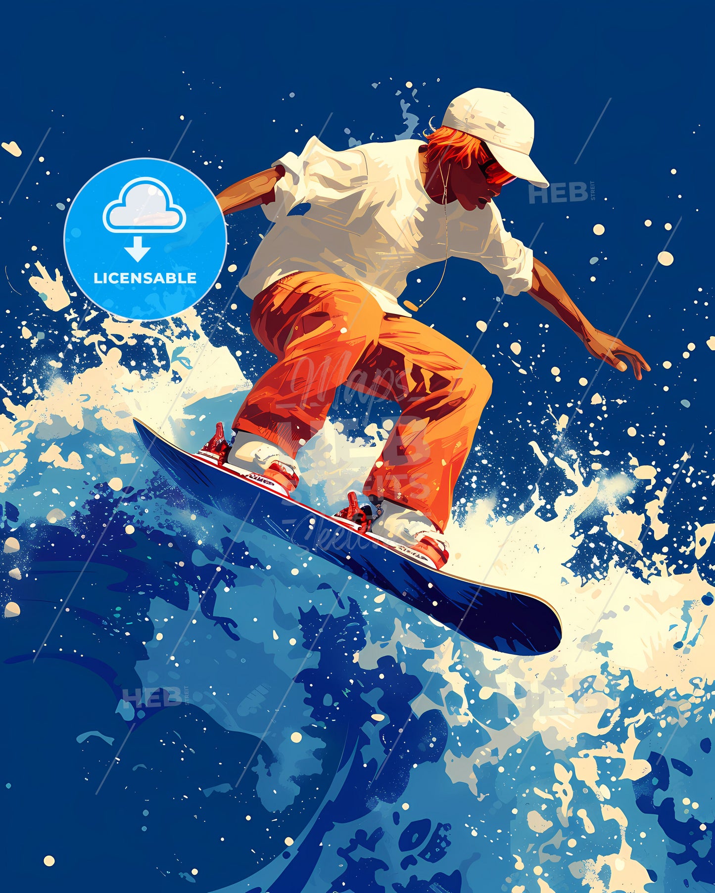 Snowboard Snowboarding Vail Colorado Snow Flat Design - A Man On A Snowboard