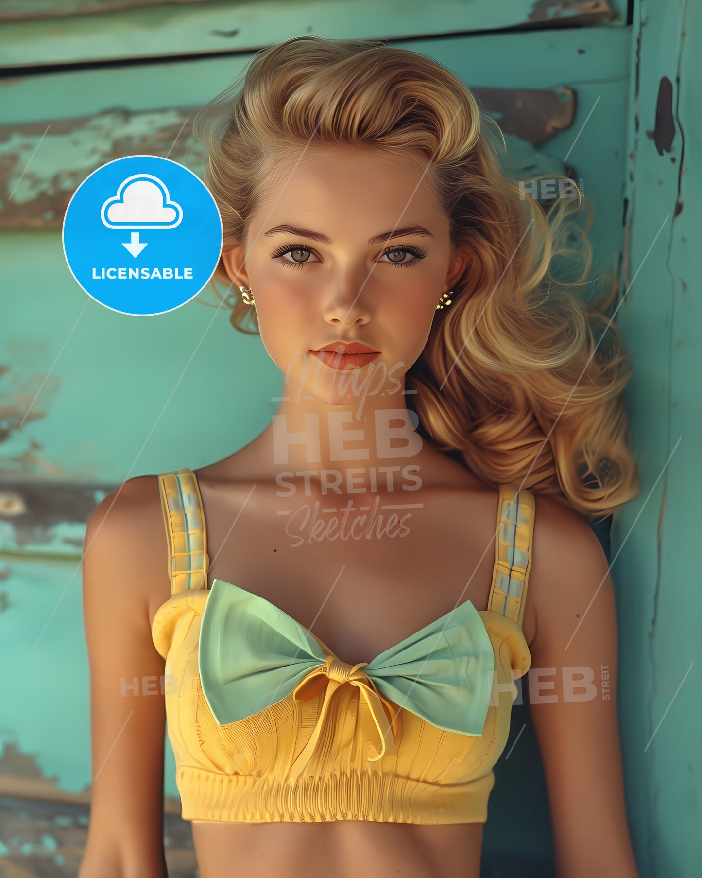 Pin Up, Good Looking, Transparent Background - A Woman In A Yellow Dress