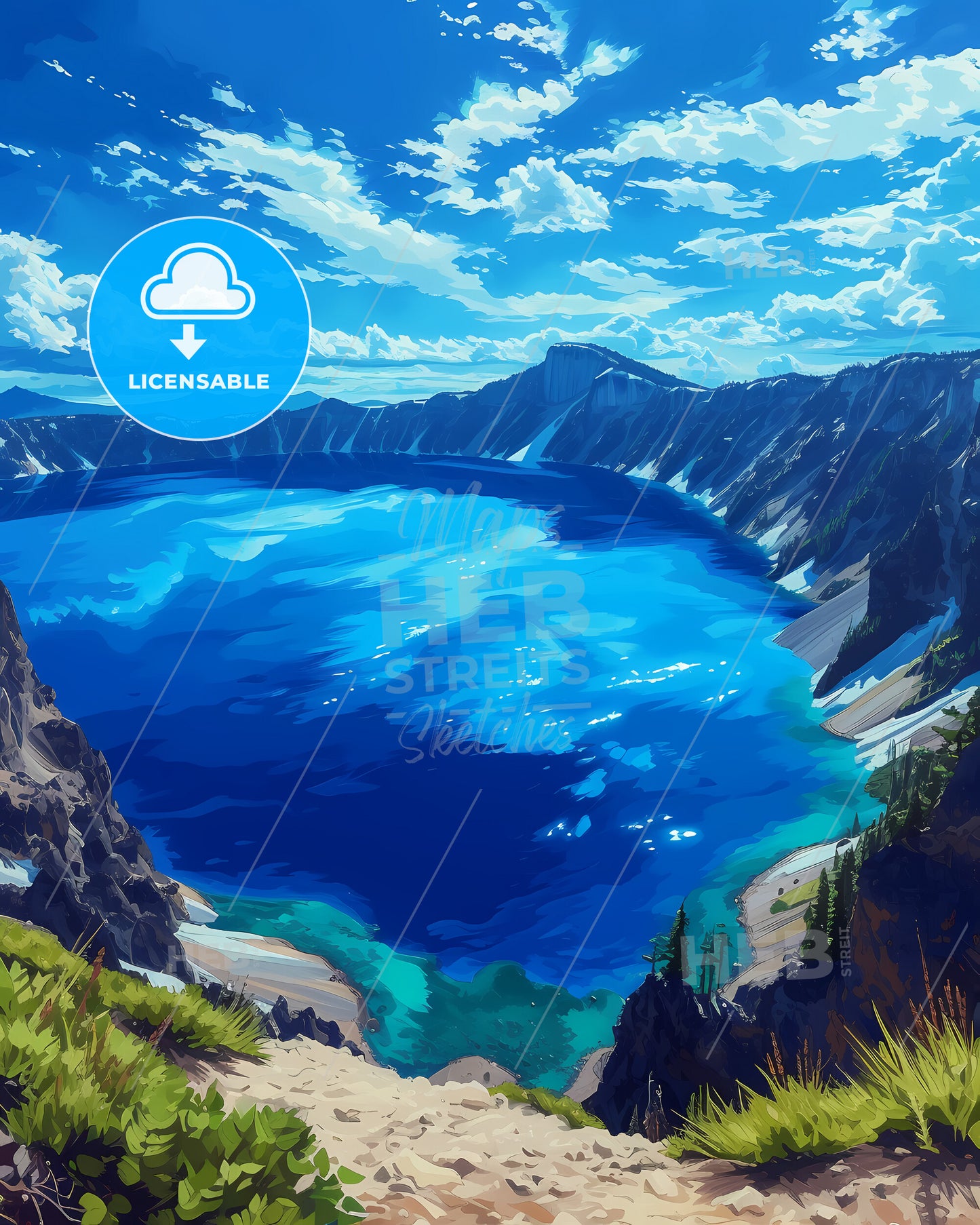 Crater Lake, Usa - A Blue Lake Surrounded By Mountains