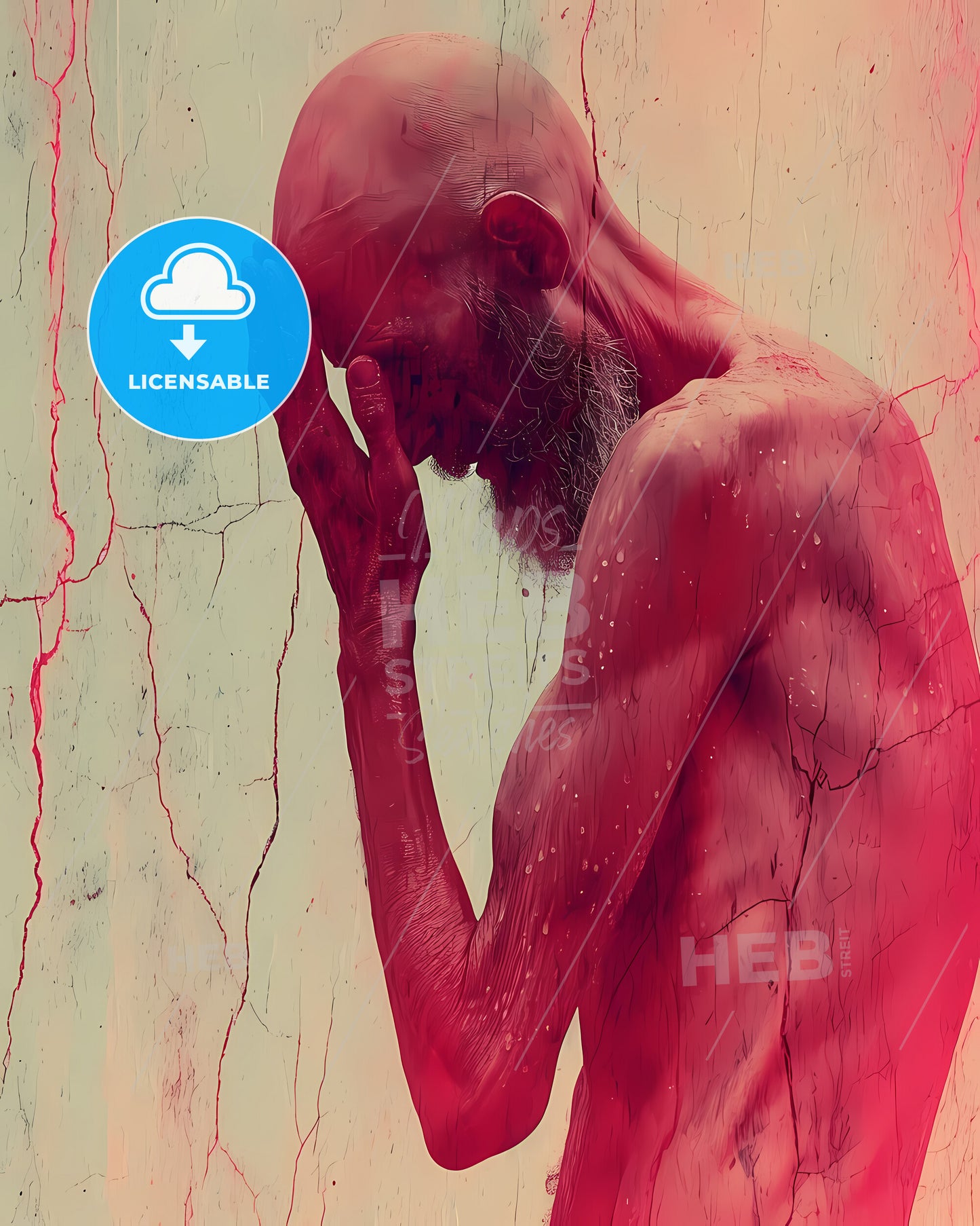 Trapped Underneath A Frozen Lake - A Man With His Hands In His Face