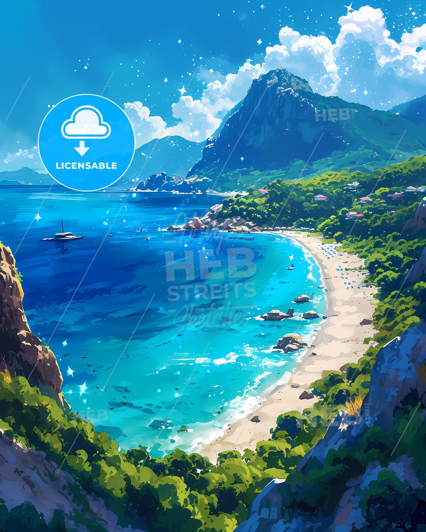 Olu Deniz Beach - A Beach With Trees And Mountains