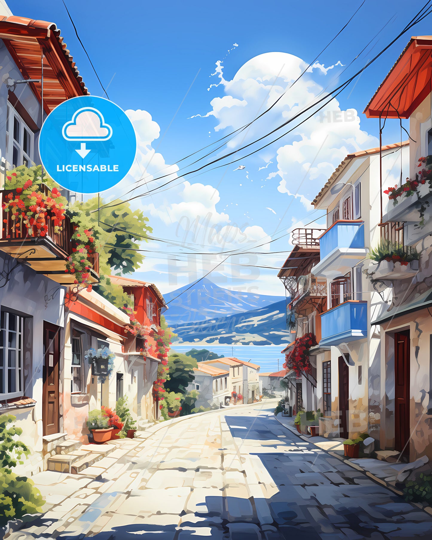 Vlorë, Albania - A Street With Buildings And A Mountain In The Background