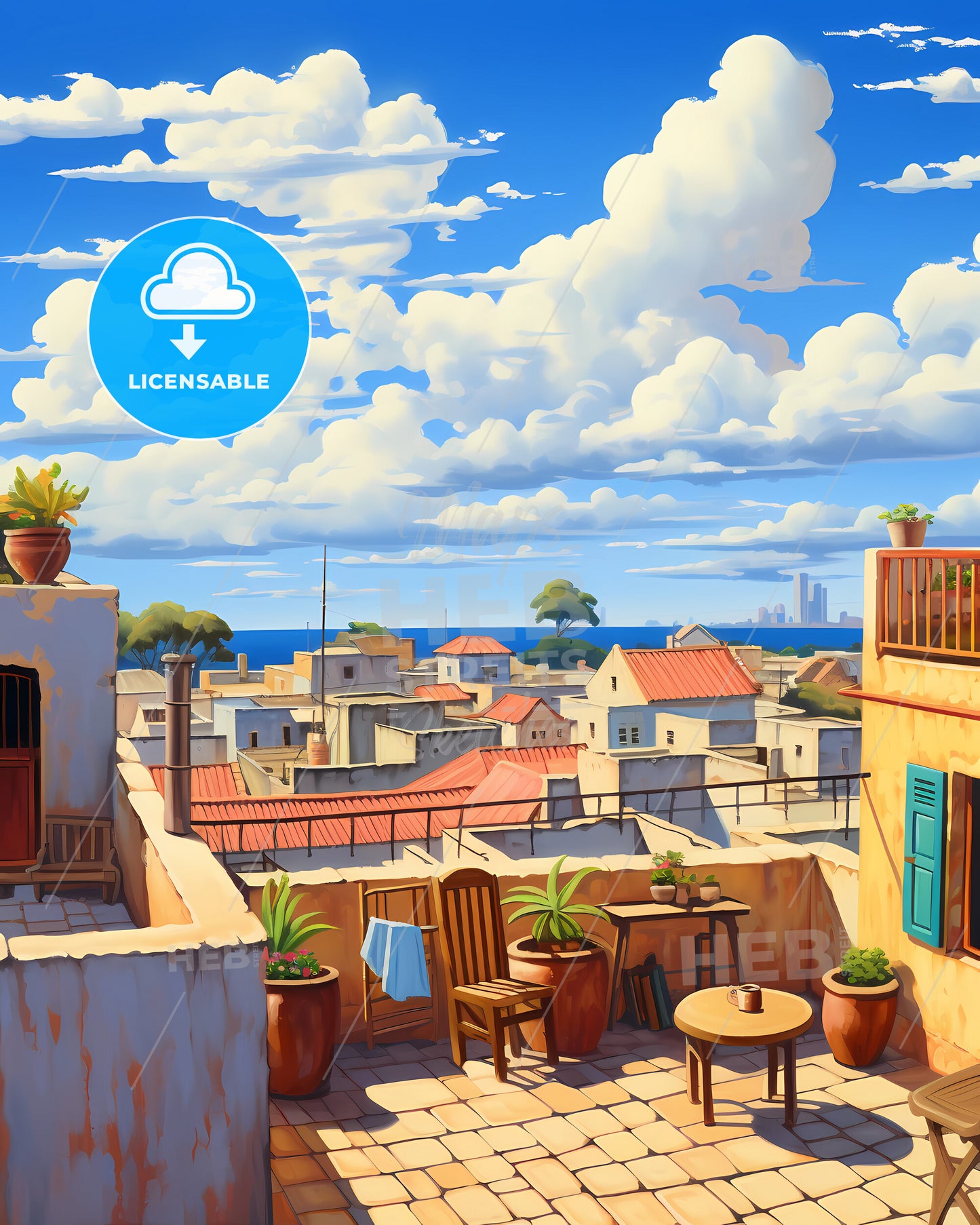 On The Roof Of Zanzibar, Tanzania - A Rooftop View Of A Town With A View Of The Ocean