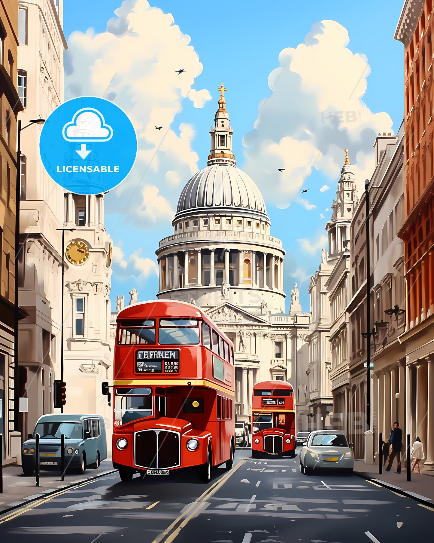 Bristol, England - A Double Decker Bus On A Street In A City