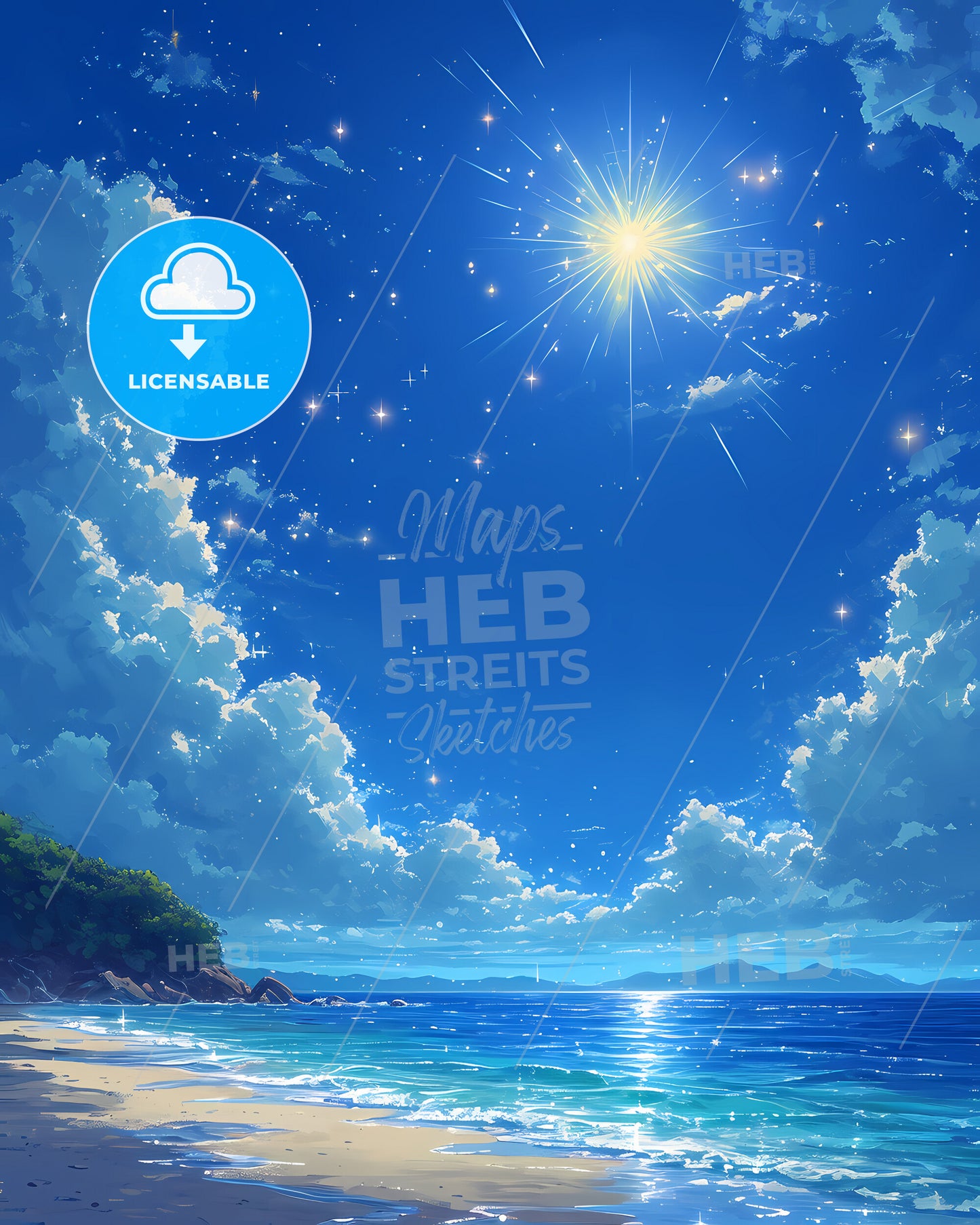 Koh Rong Samloem Beach - A Beach With A Body Of Water And A Bright Sun