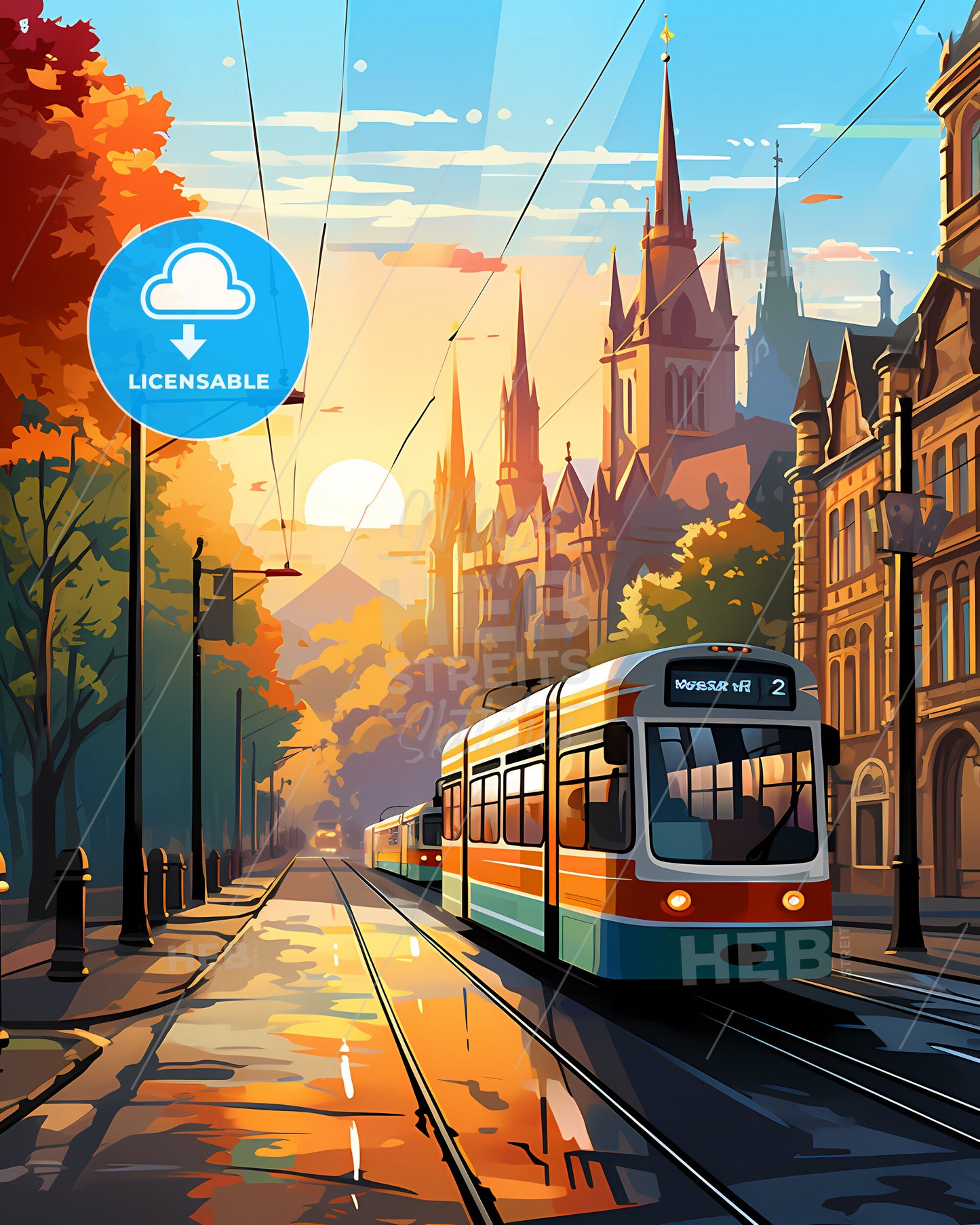 Glasgow, Scotland - A Train On The Street