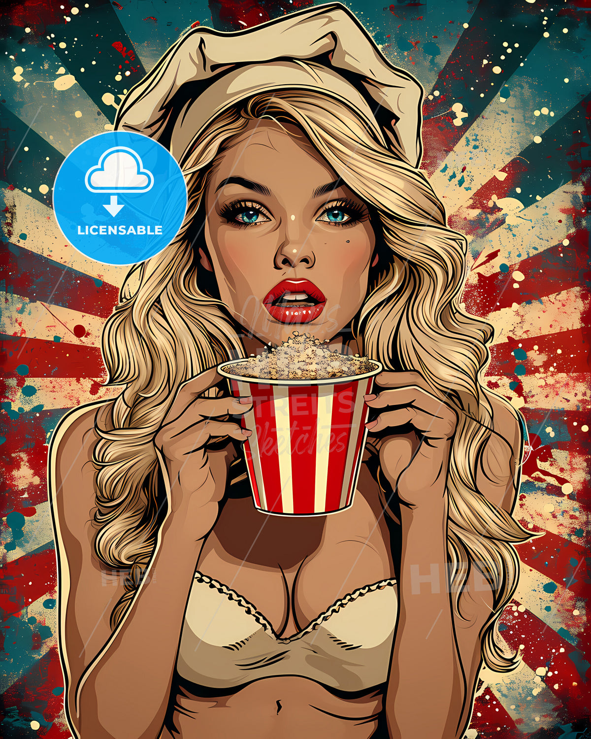 A Super Morbidly Obese Immobile Woman Chef - A Woman Holding A Cup Of Popcorn